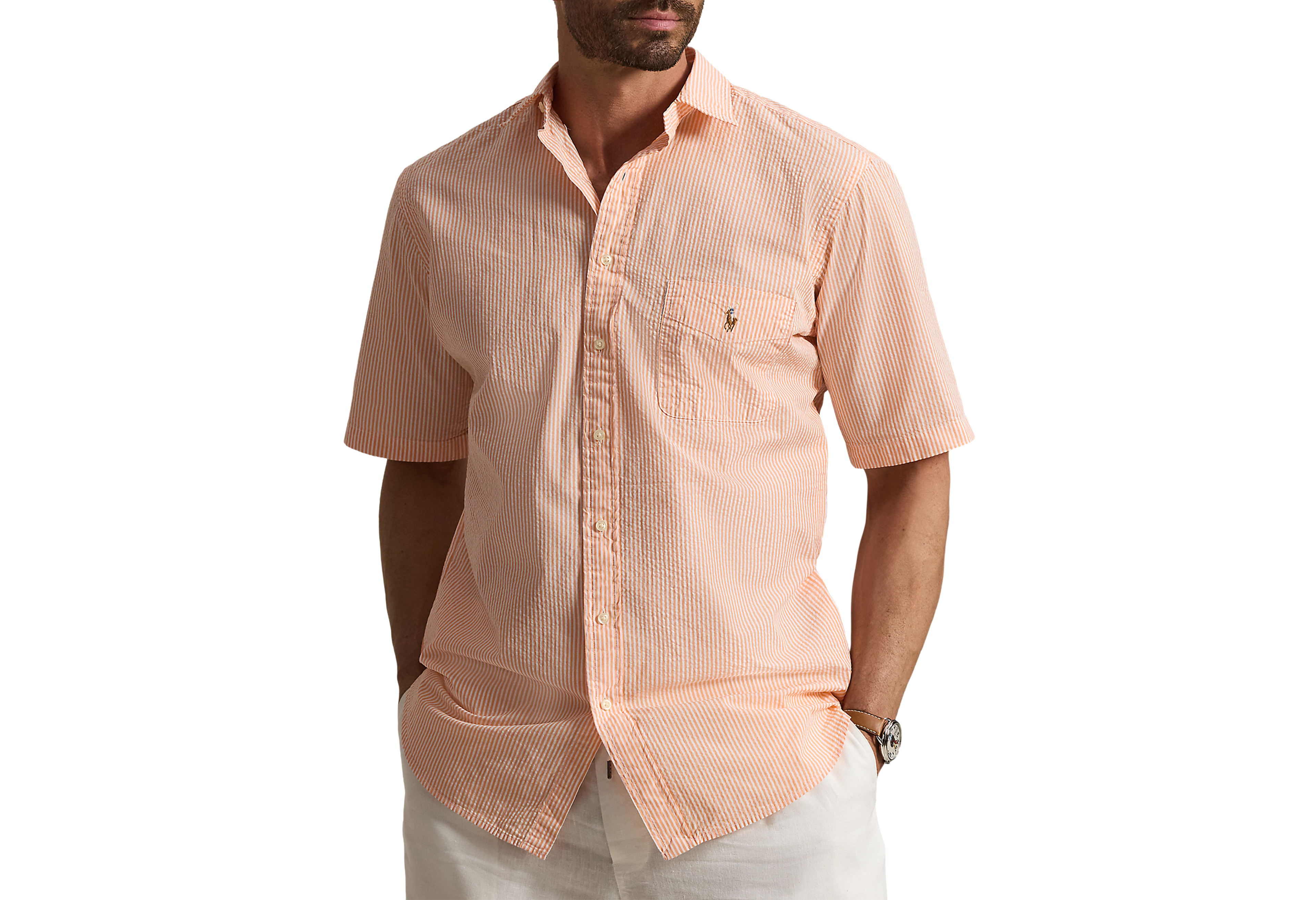 Seersucker Stripe Sport Shirt