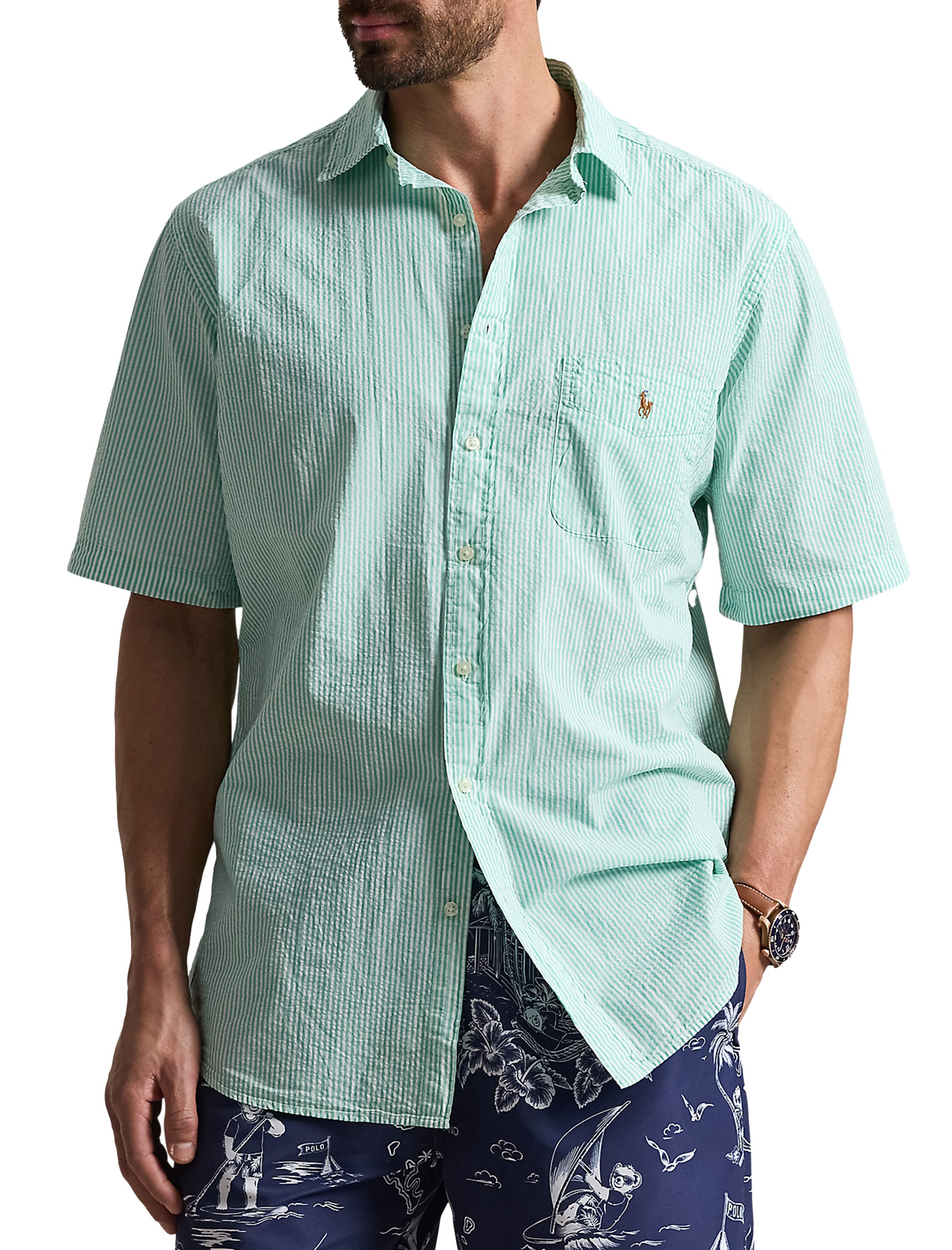 Seersucker Stripe Sport Shirt - thumbnail 5