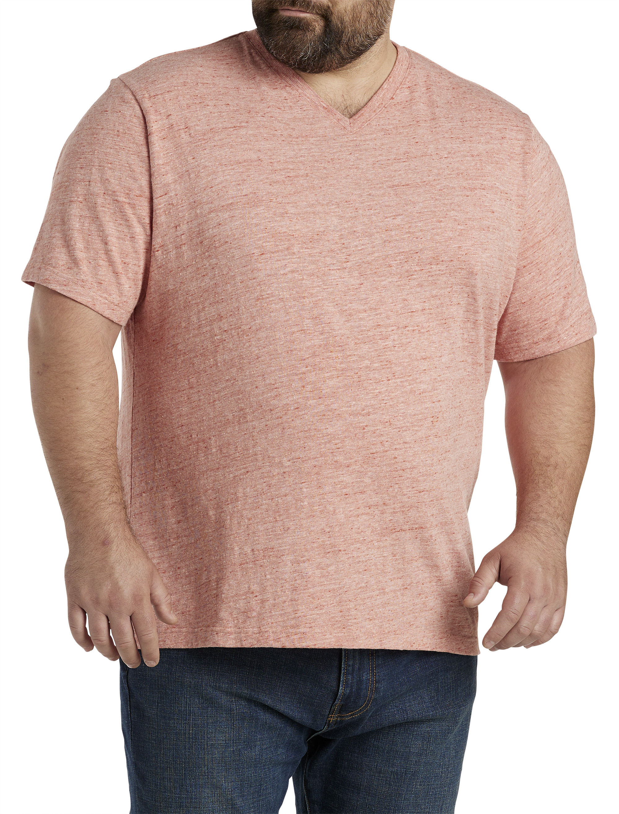 Cotton-Linen Blend V-Neck T-Shirt