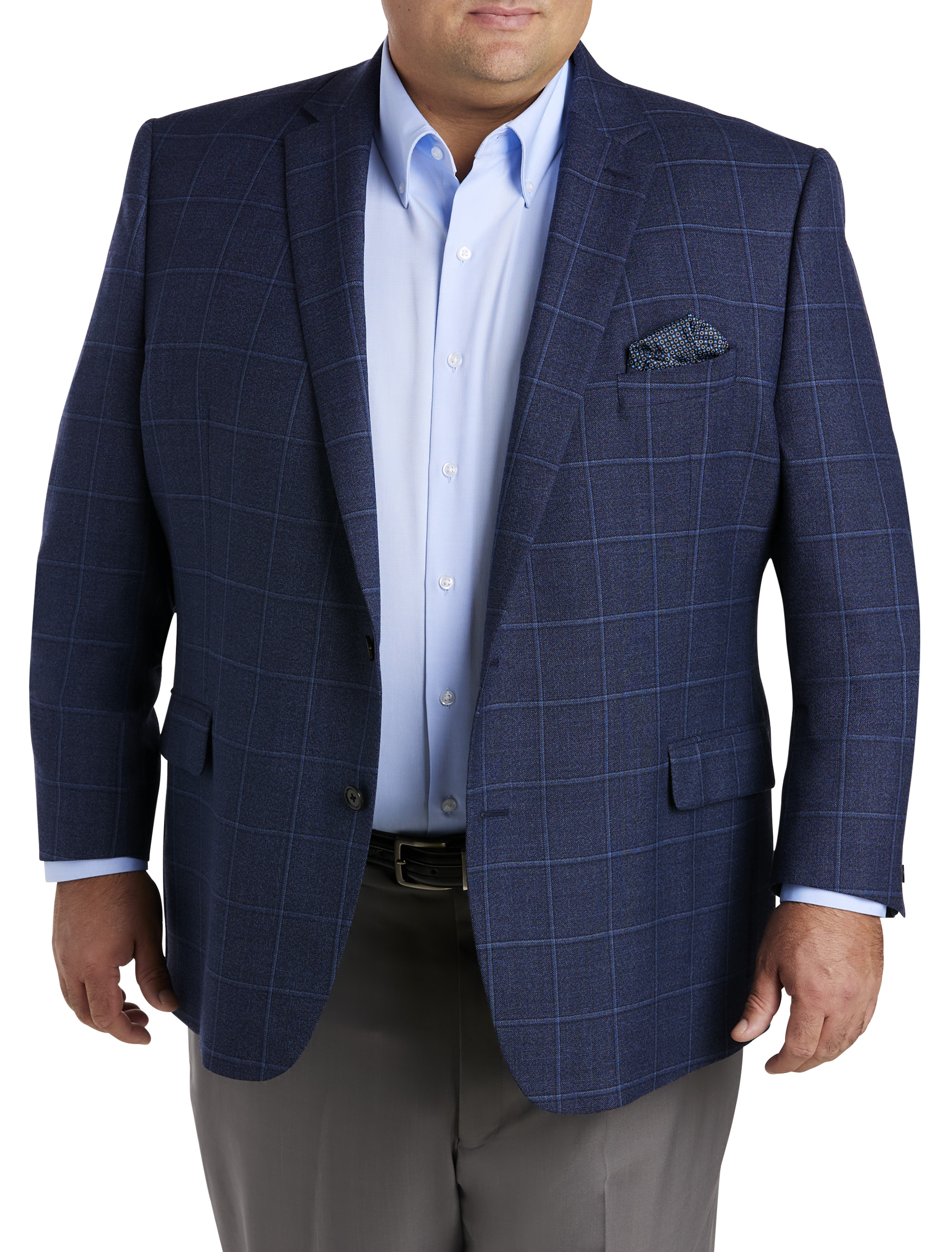 Lauren Ralph Lauren Men's Classic-Fit UltraFlex Stretch Light Blue Pinstripe  Double-Breasted Suit Jacket - Macy's