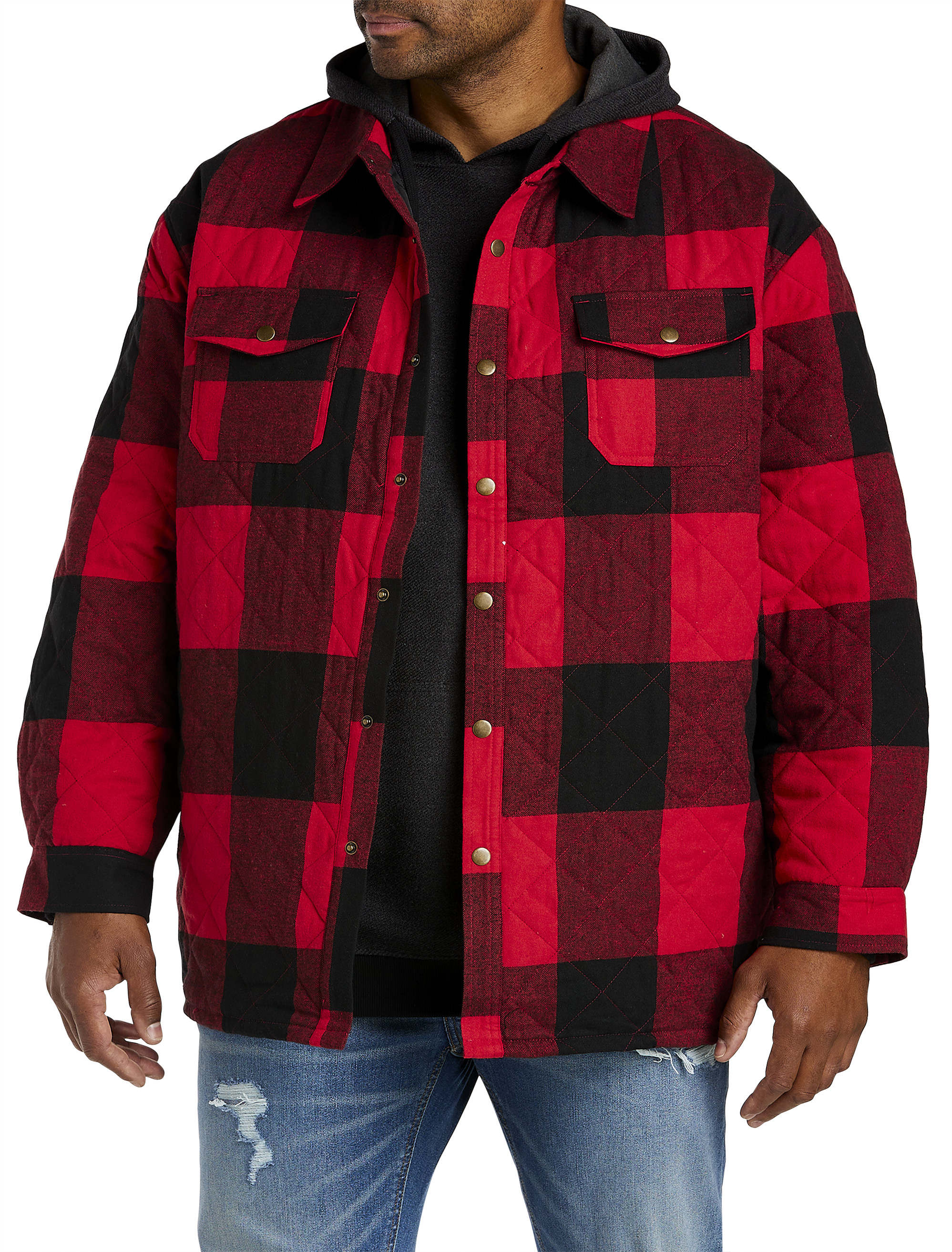 Big + Tall | PX Clothing Buffalo Plaid Quilted Jacket | DXL