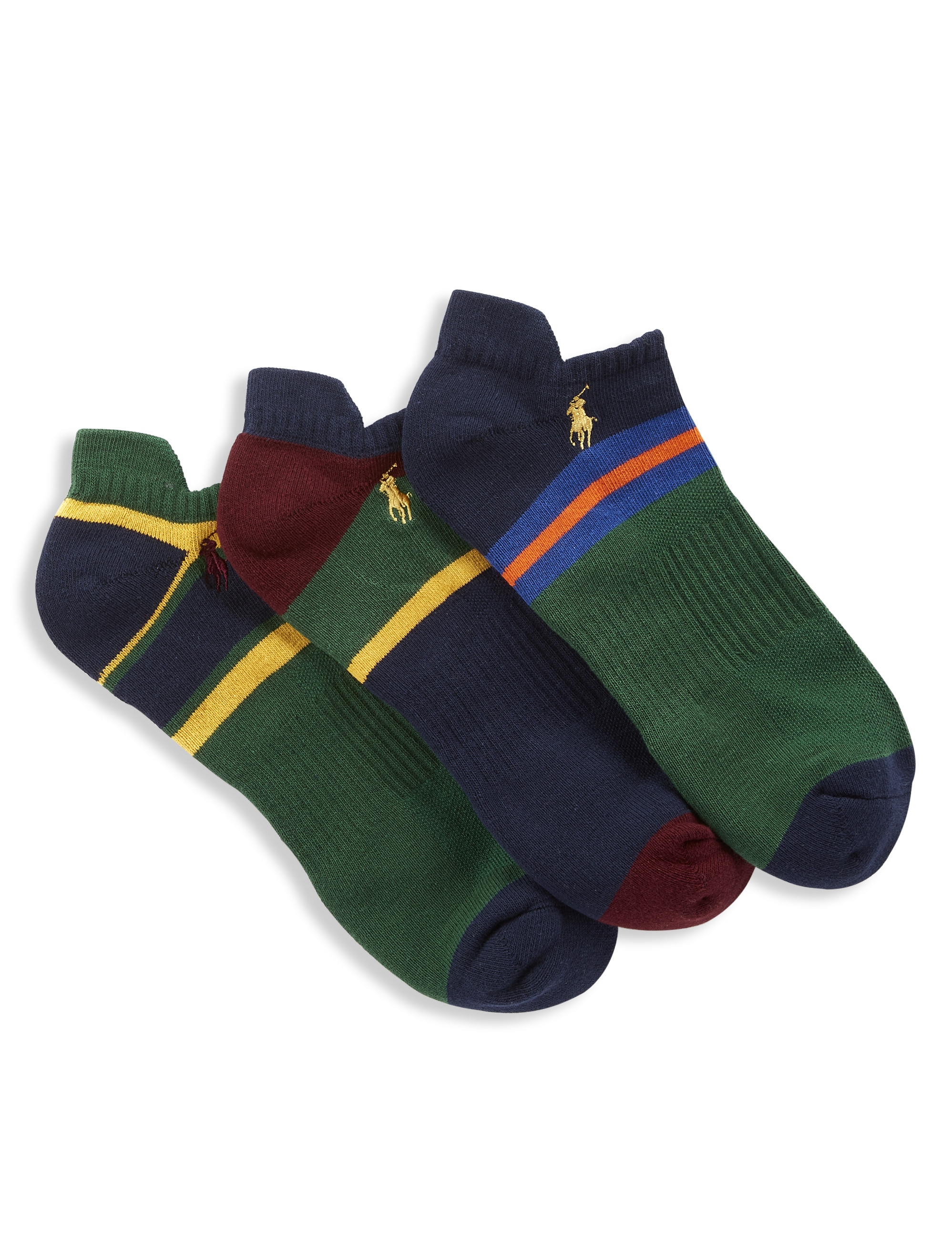 Big & Tall Men's Polo Ralph Lauren Rugby Stripe 3-pk Socks - Multi - Size 13-16, Men's