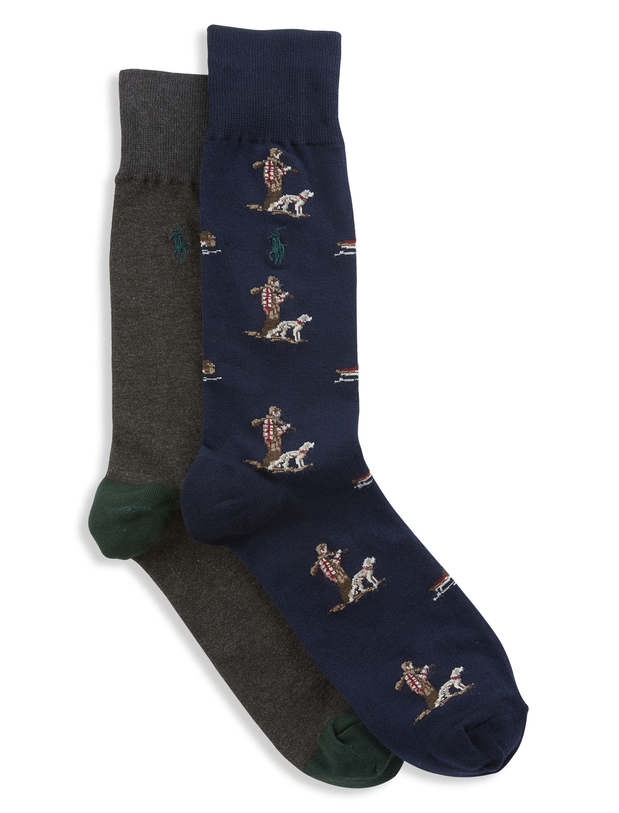 2-pk Hunter/Dog Crew Socks