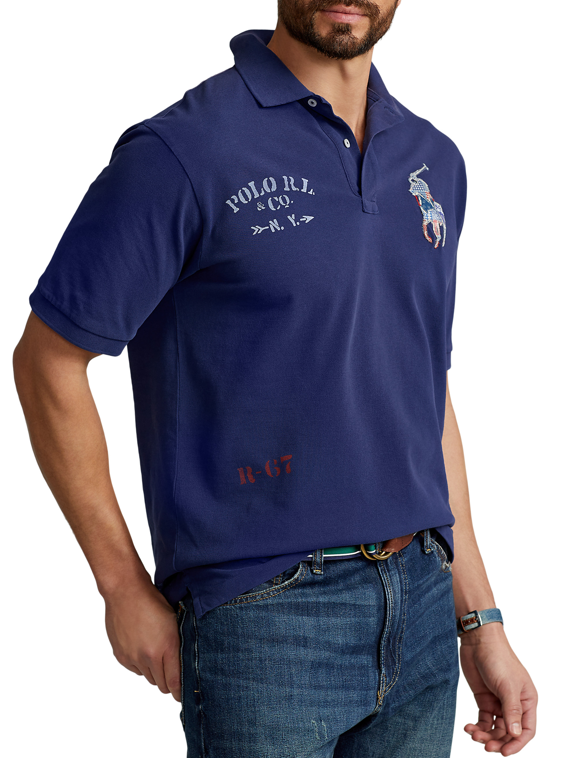 Big + Tall | Polo Ralph Lauren Embroidered Back Polo Shirt | DXL