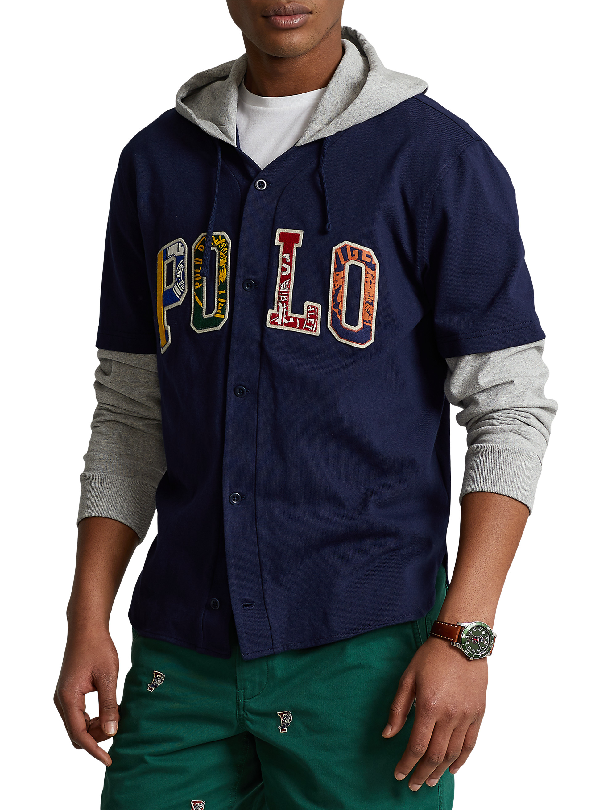 Ralph lauren paneled down on sale hoodie