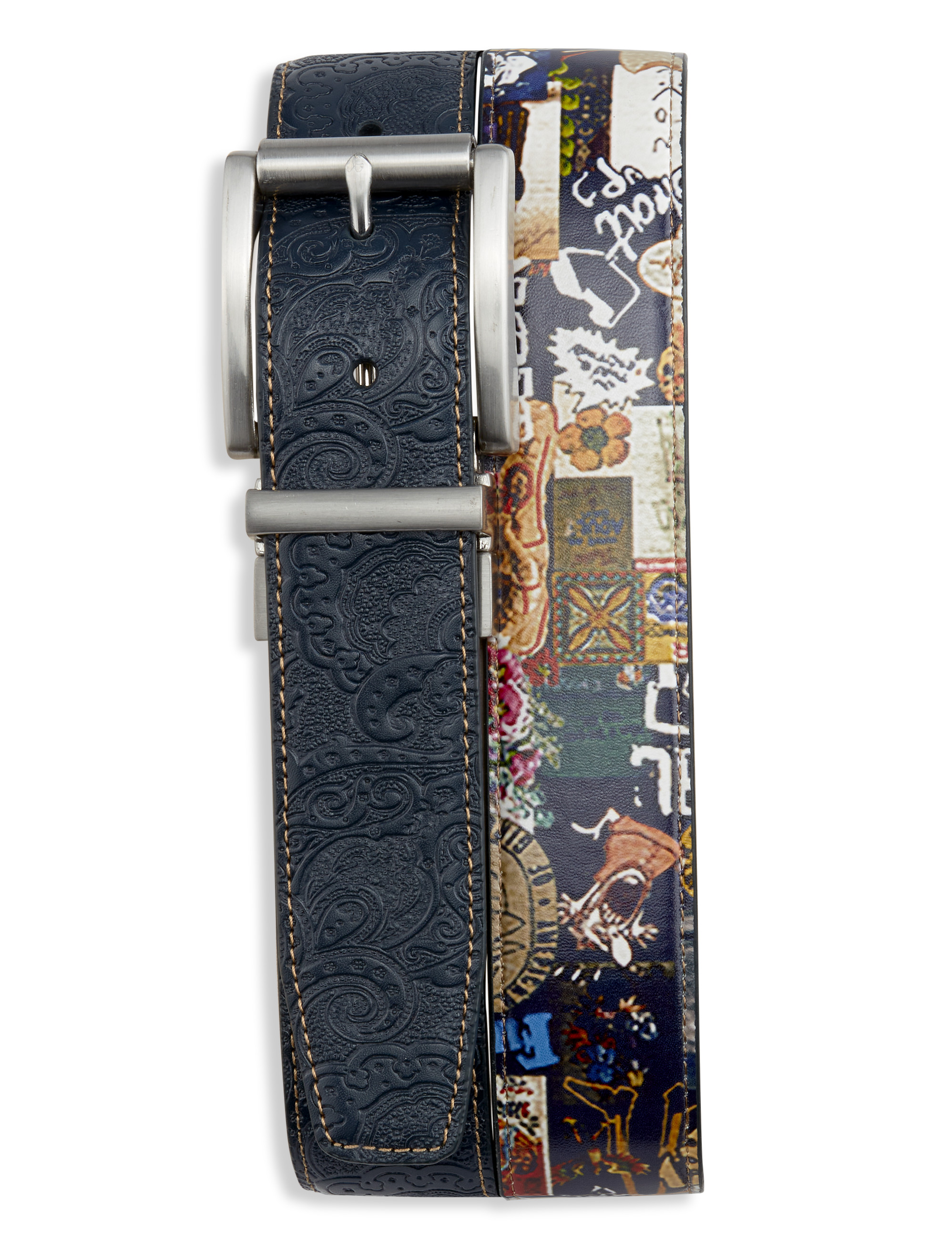 【りゅう】EMBOSSED LEATHER BELT PAISLEY りゅう】EMBOSSED LEATHER BELT PAISLEY Leather Belt Strap with