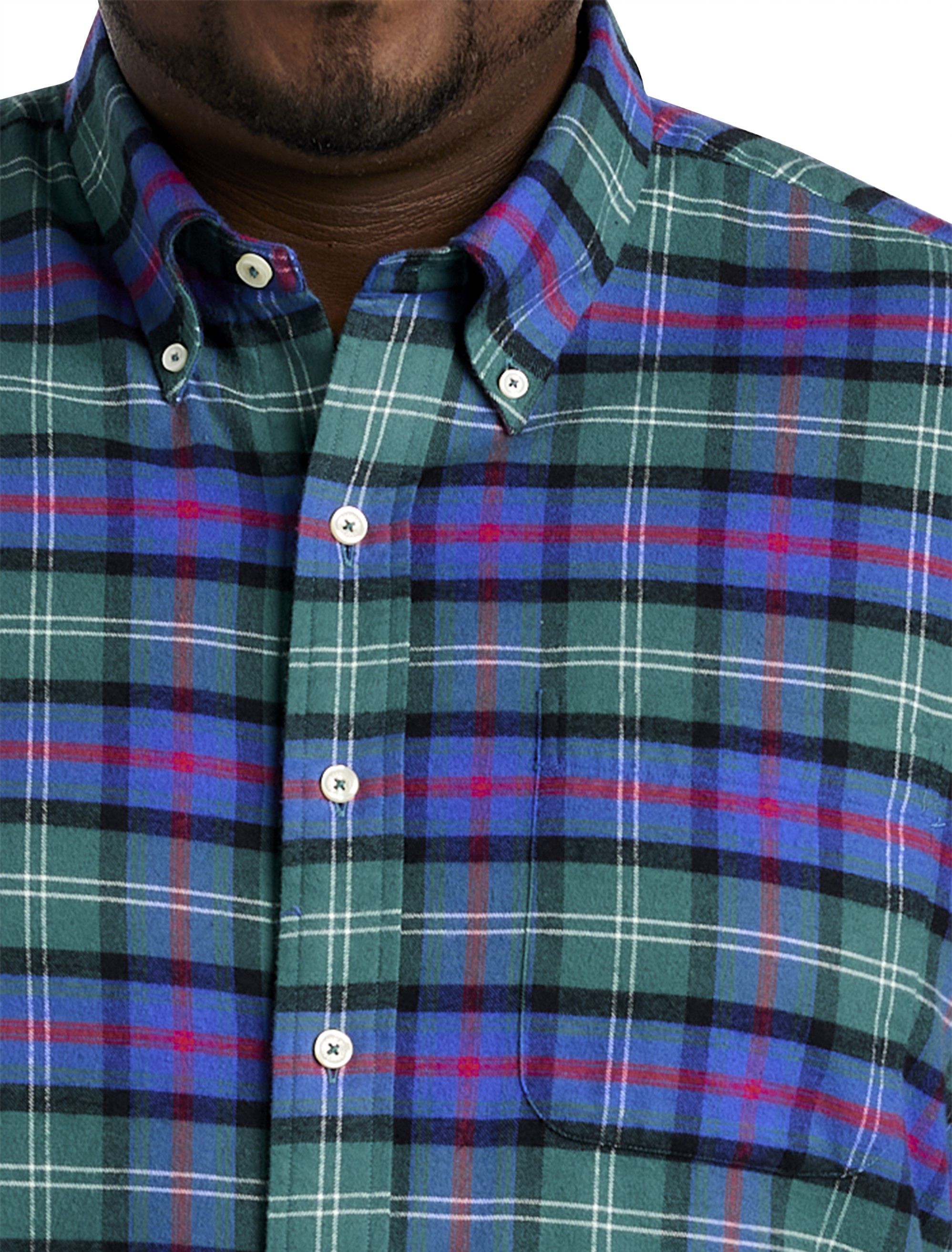 Multi Plaid Flannel Sport Shirt
