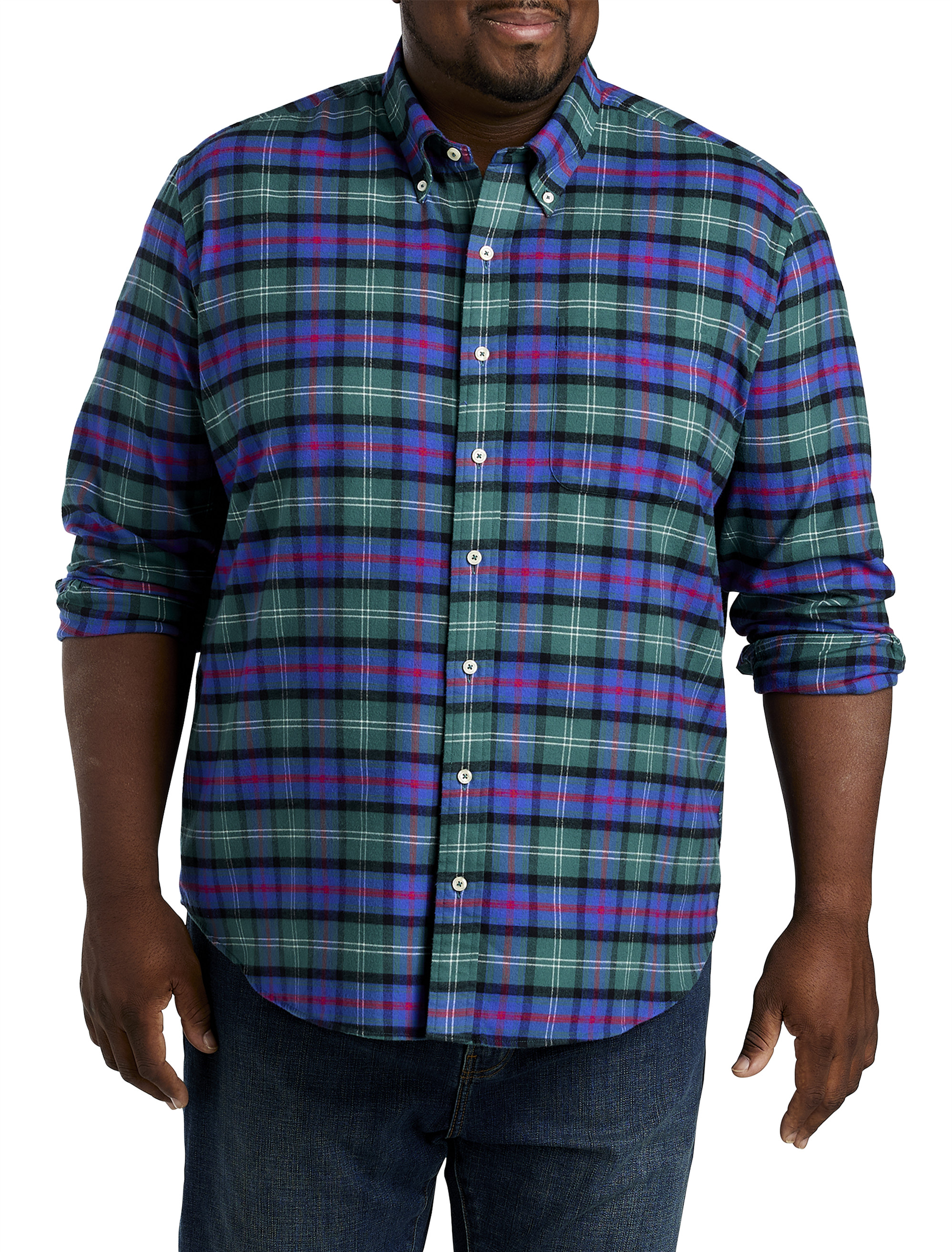Multi Plaid Flannel Sport Shirt