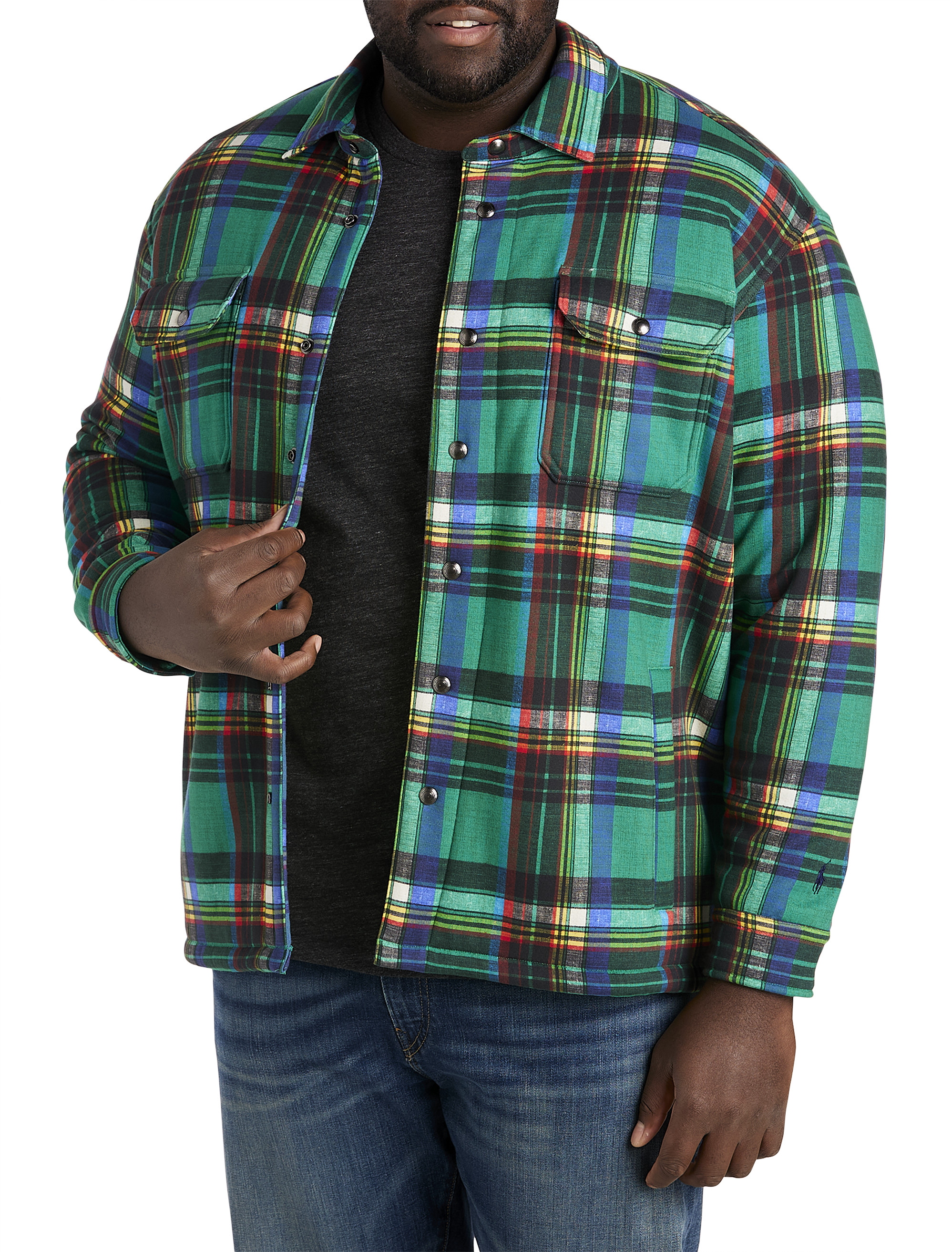 Quilted Plaid Fleece Shirt Jacket