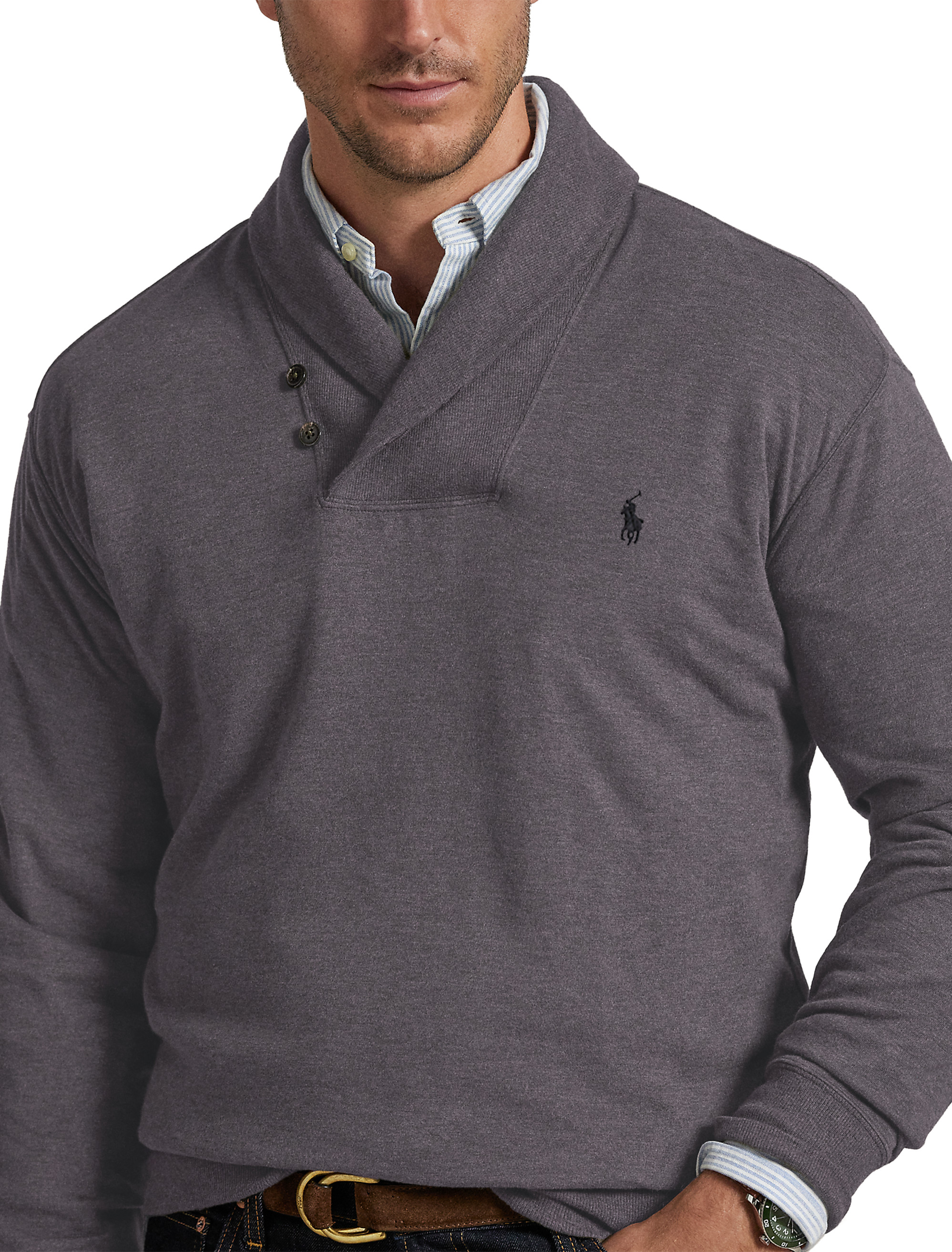 Luxury Jersey Shawl-Collar Pullover