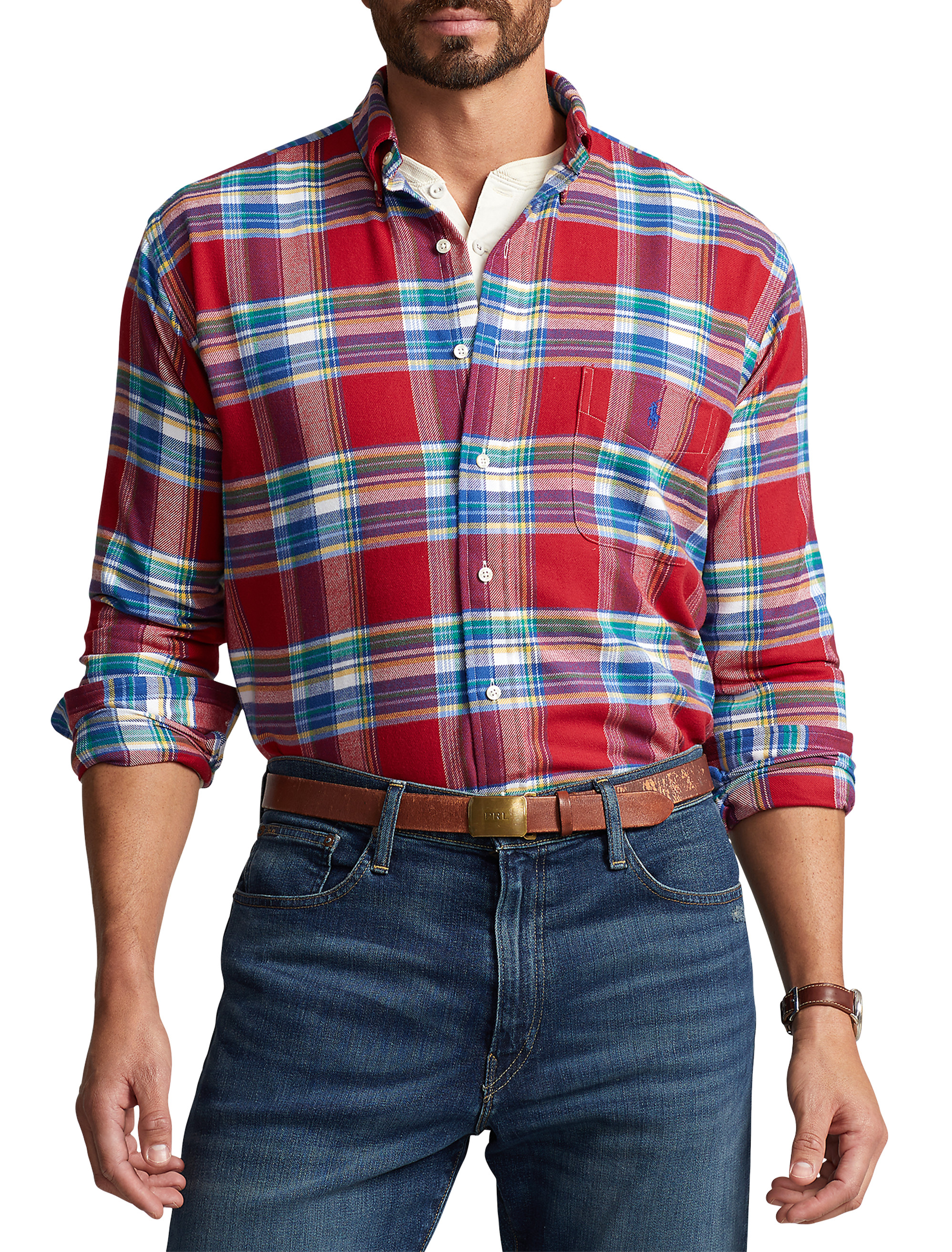 Big + Tall | Polo Ralph Lauren Performance Plaid Flannel Shirt | DXL