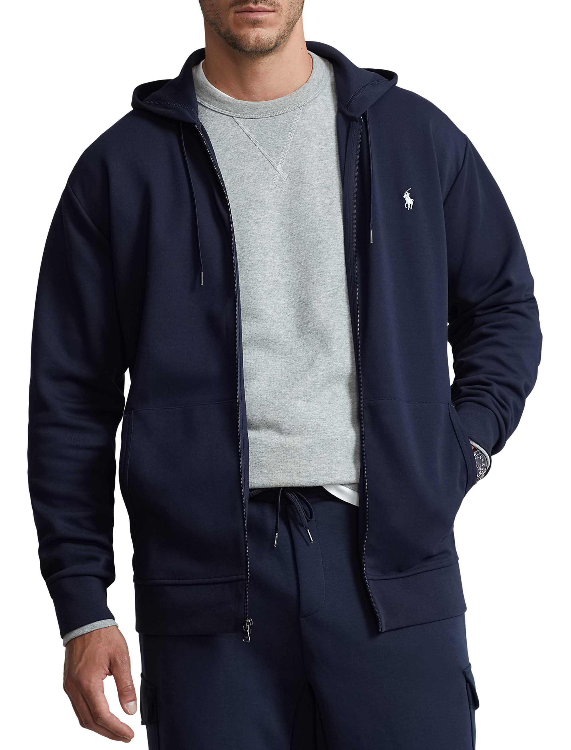 Big + Tall | Polo Ralph Lauren Double-Knit Full-Zip Hoodie | DXL