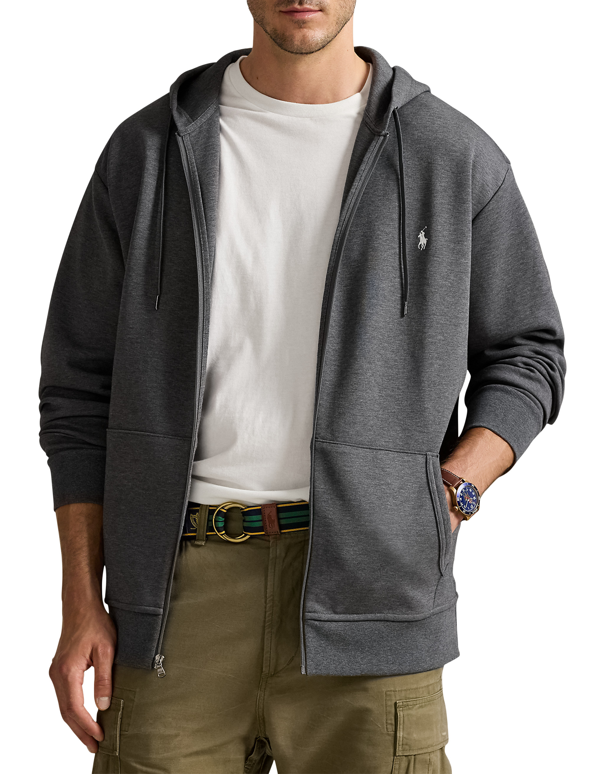 Big + Tall | Polo Ralph Lauren Double-Knit Full-Zip Hoodie | DXL