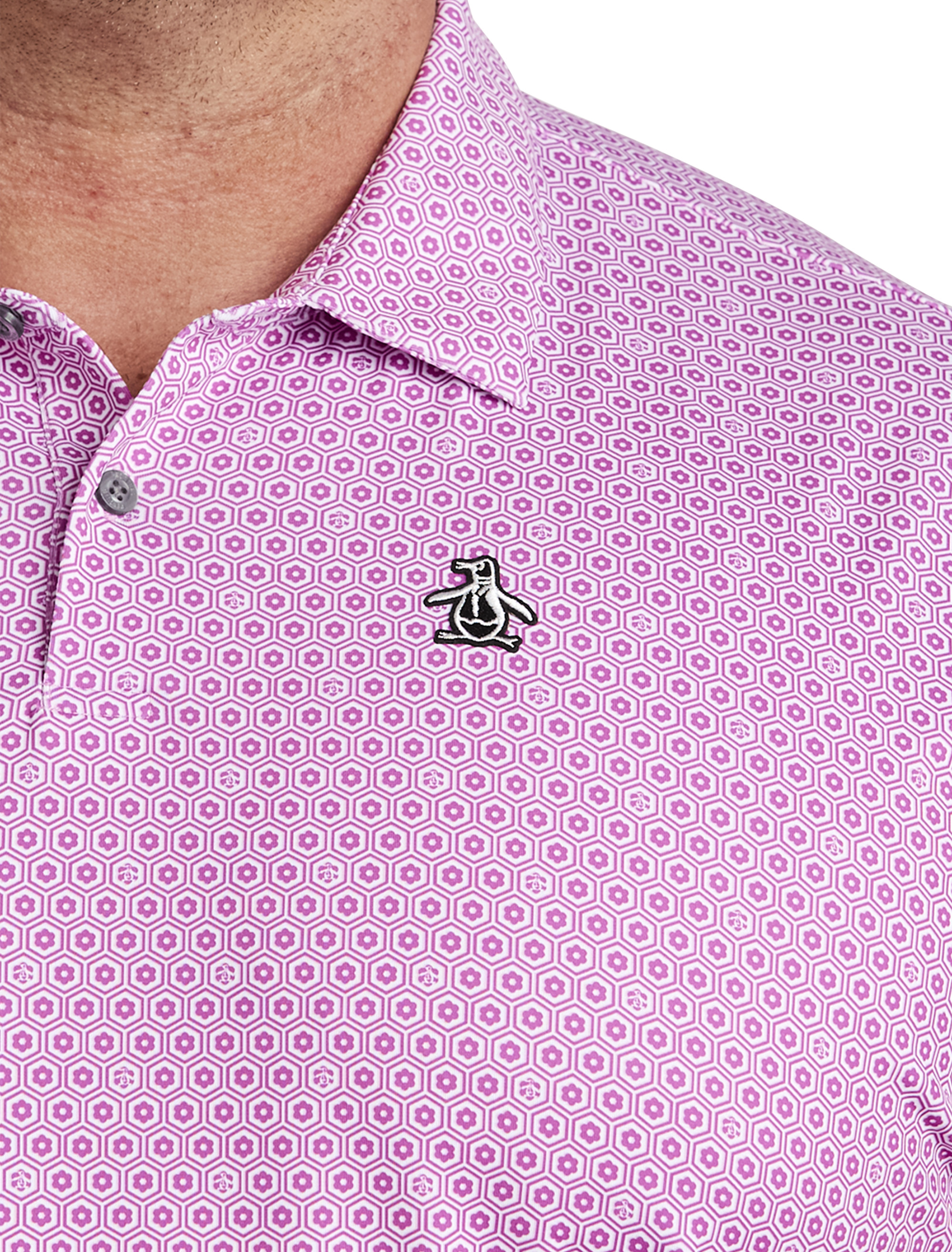 Heritage Floral Geo Print Golf Polo Shirt