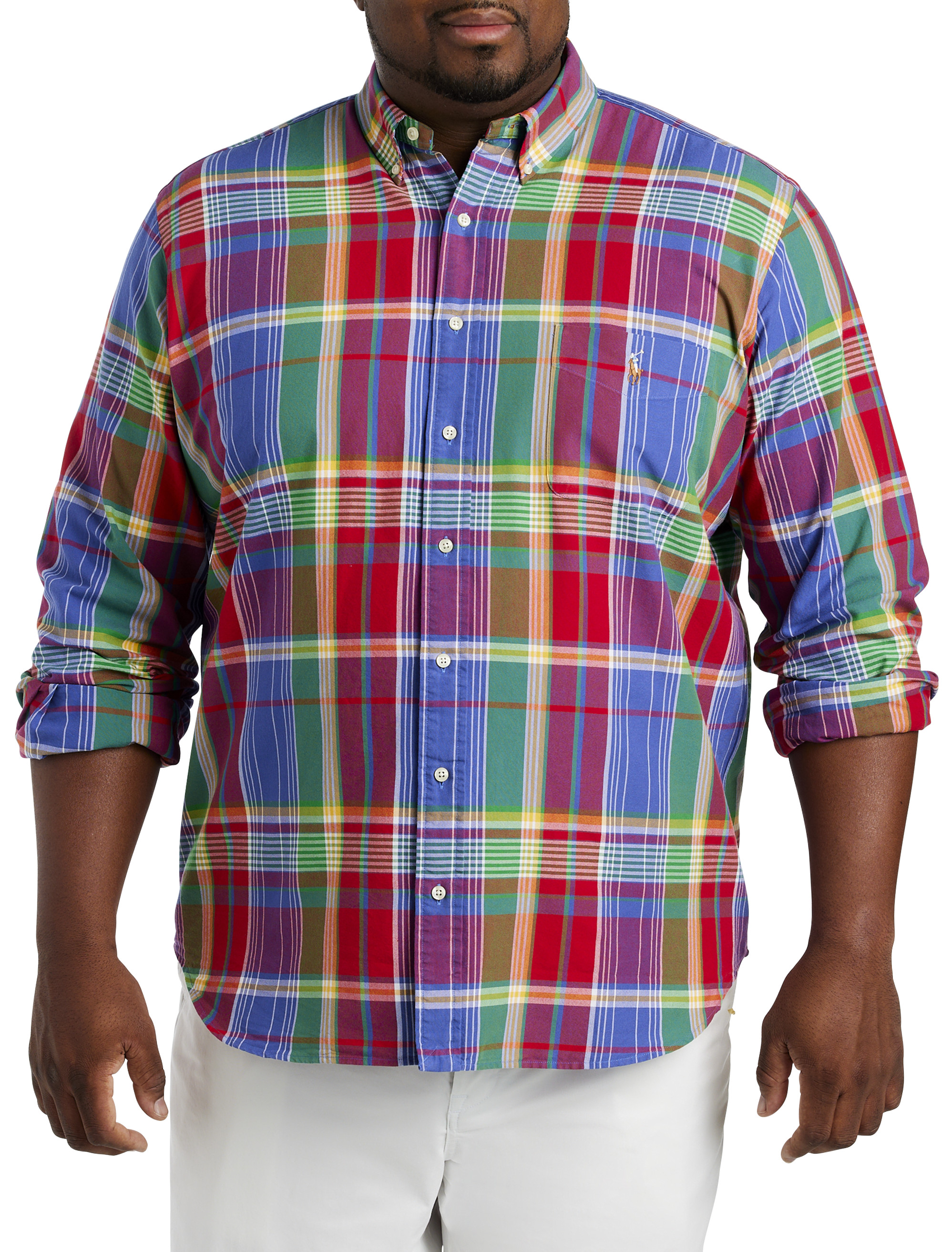 Big + Tall | Polo Ralph Lauren Multi Plaid Oxford Shirt | DXL