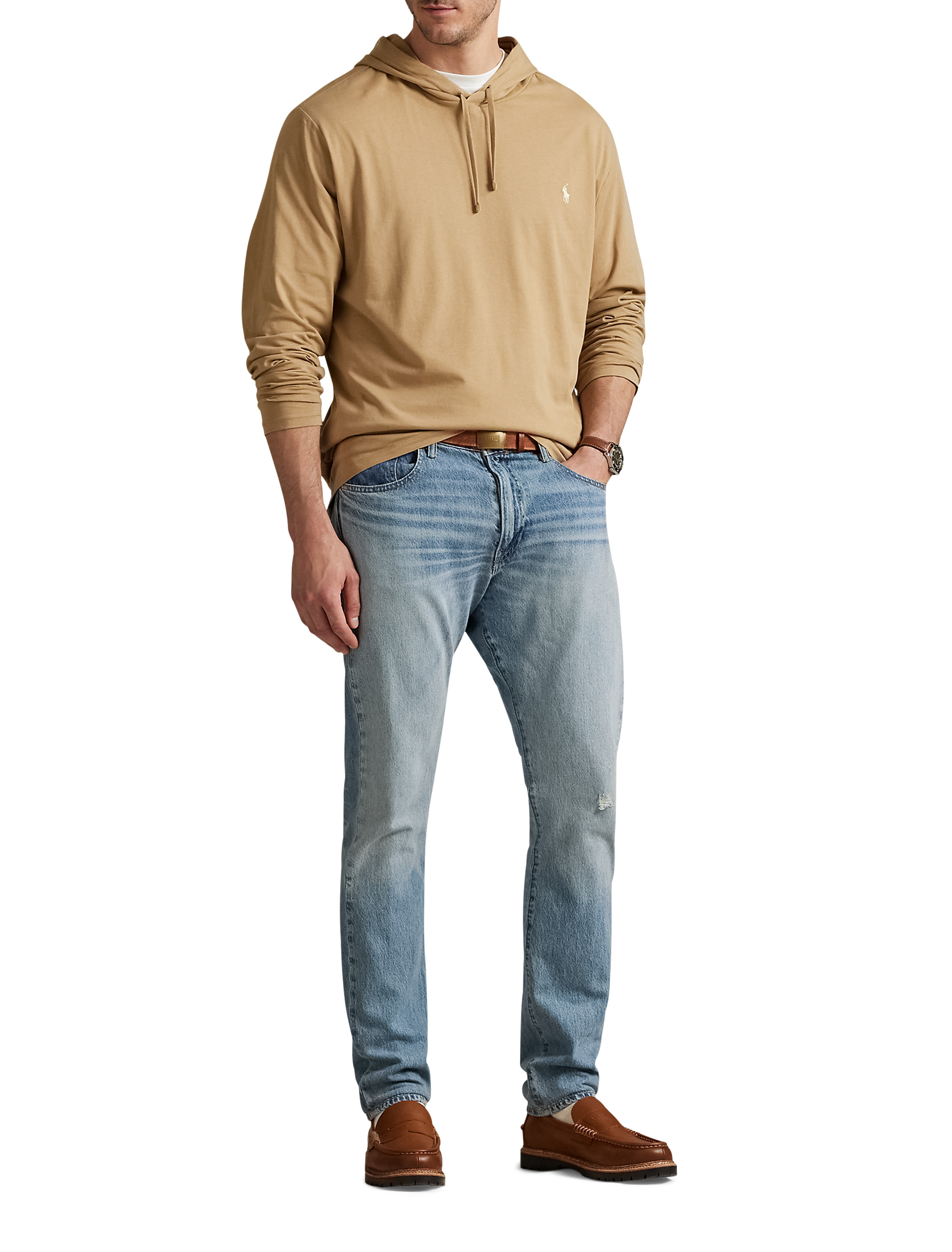 Jersey Hooded Long-Sleeve T-Shirt