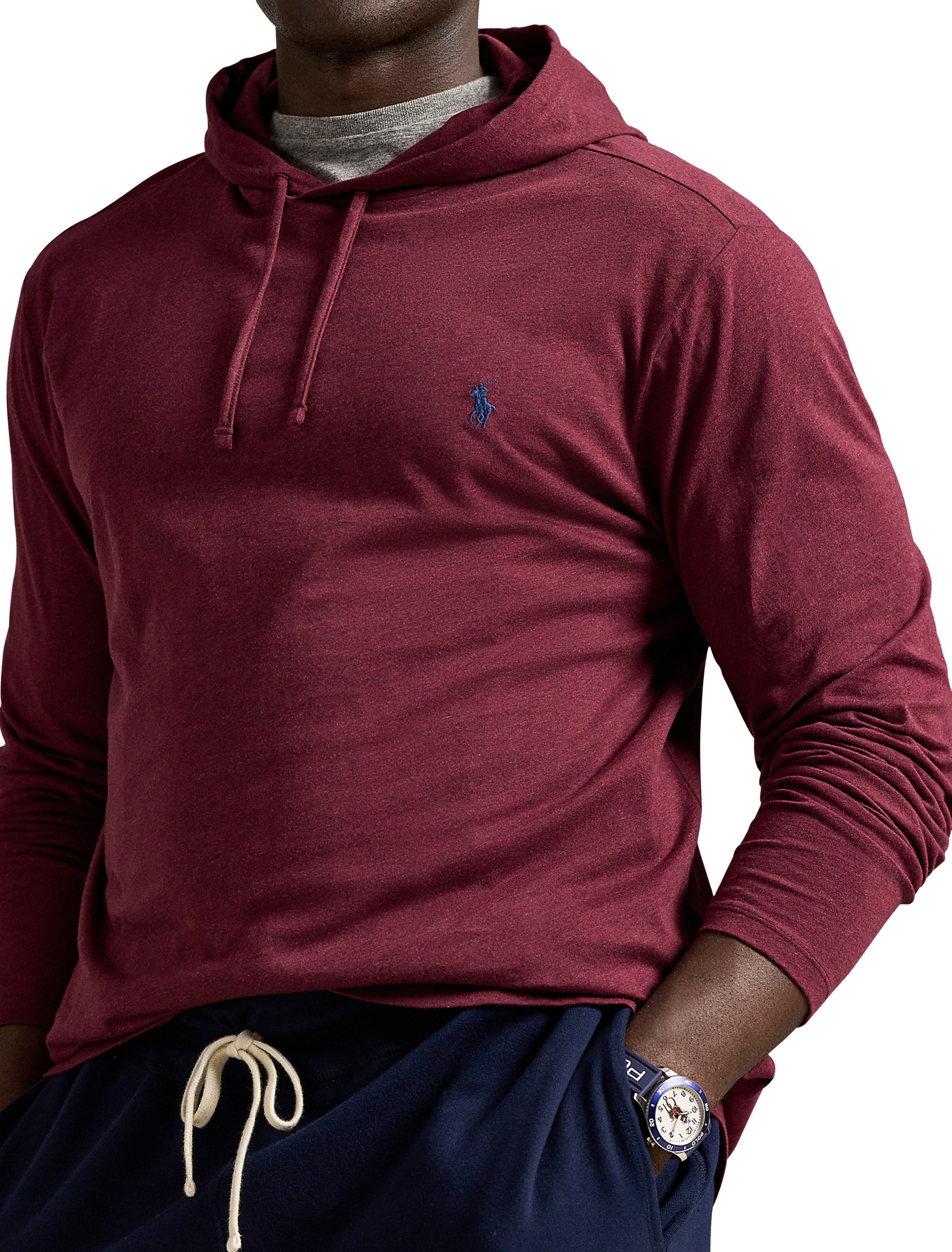Jersey Hooded Long-Sleeve T-Shirt