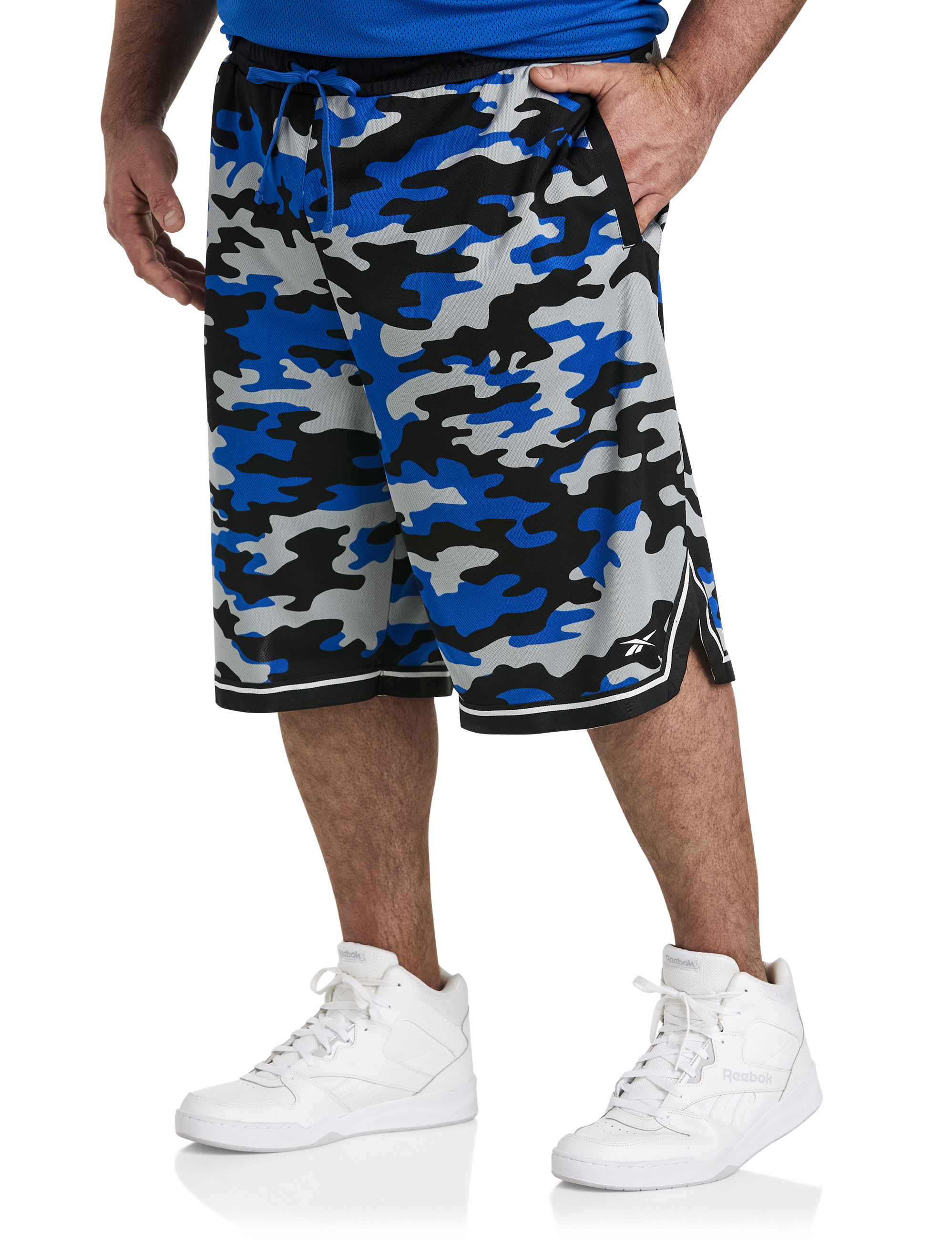 Big + Tall, Reebok Performance Camo Zipper-Pocket Shorts