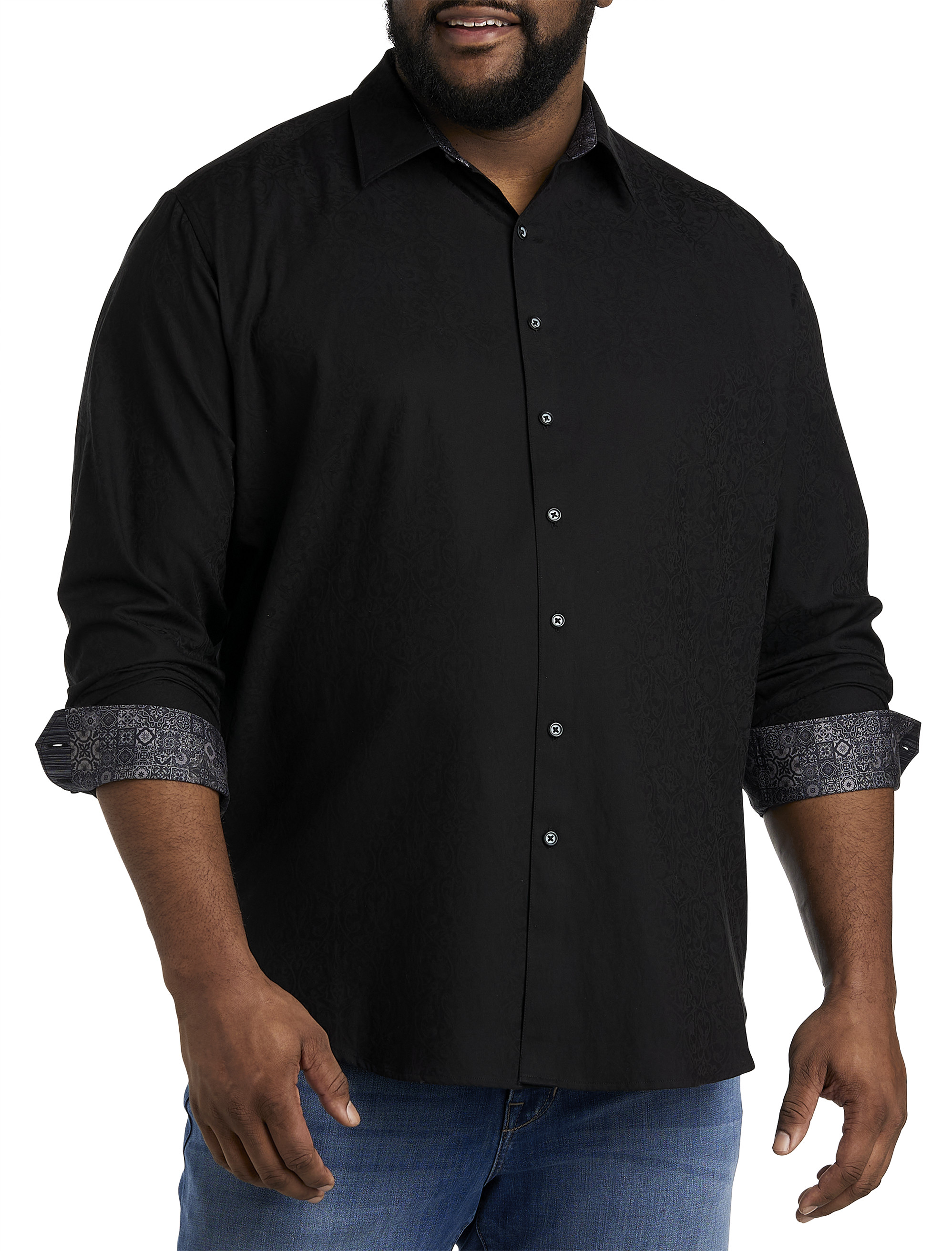 トップス 4NG3L0000 BLACK BUTTON SHIRT KDG XYGJZ Men's Long Sleeve Button-Down Shirts 2 Packs Regular