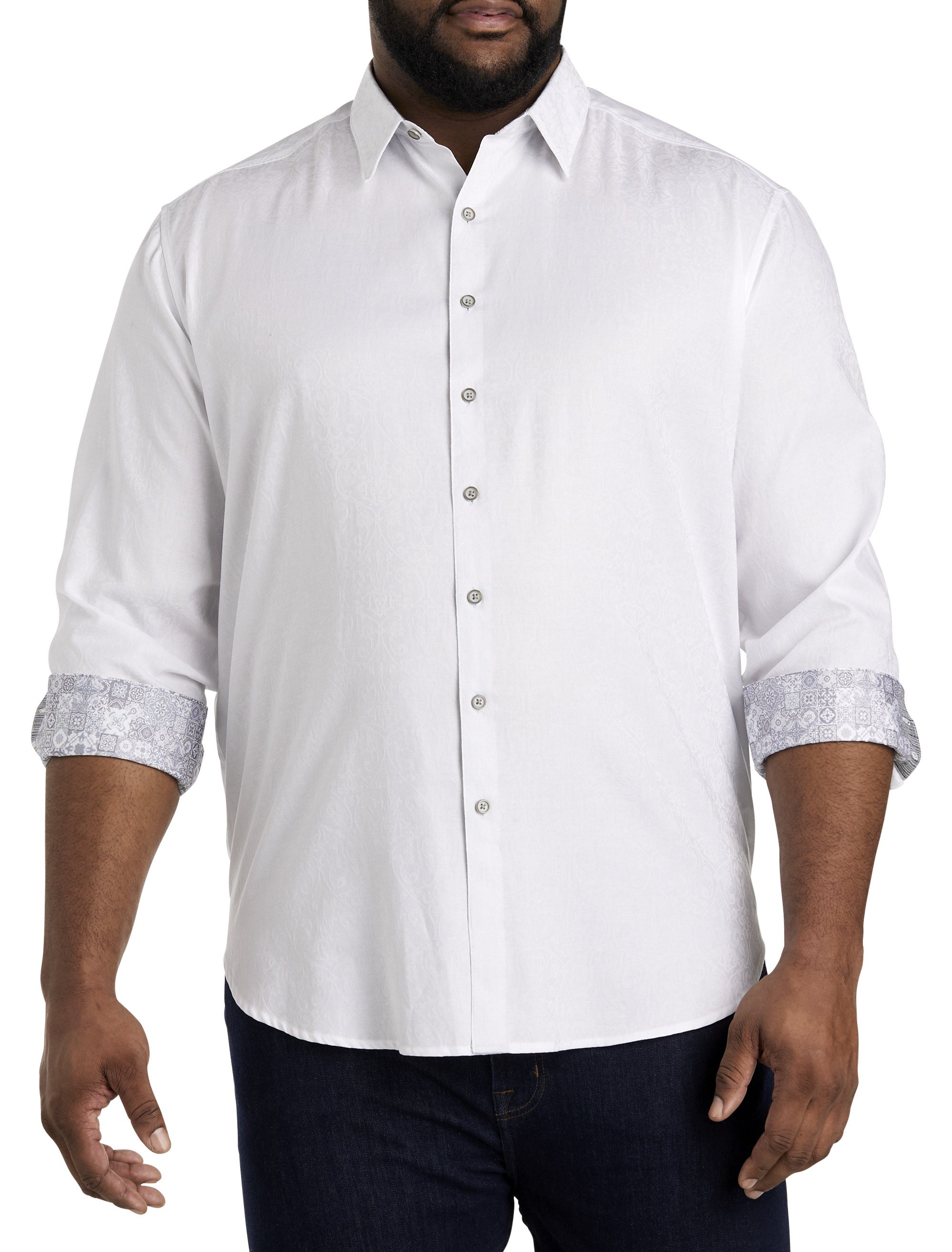 Chemise Robert Graham Édition Limitée Noble Touch - Blanc - Taille M - Soie/polyester - Pour Homme