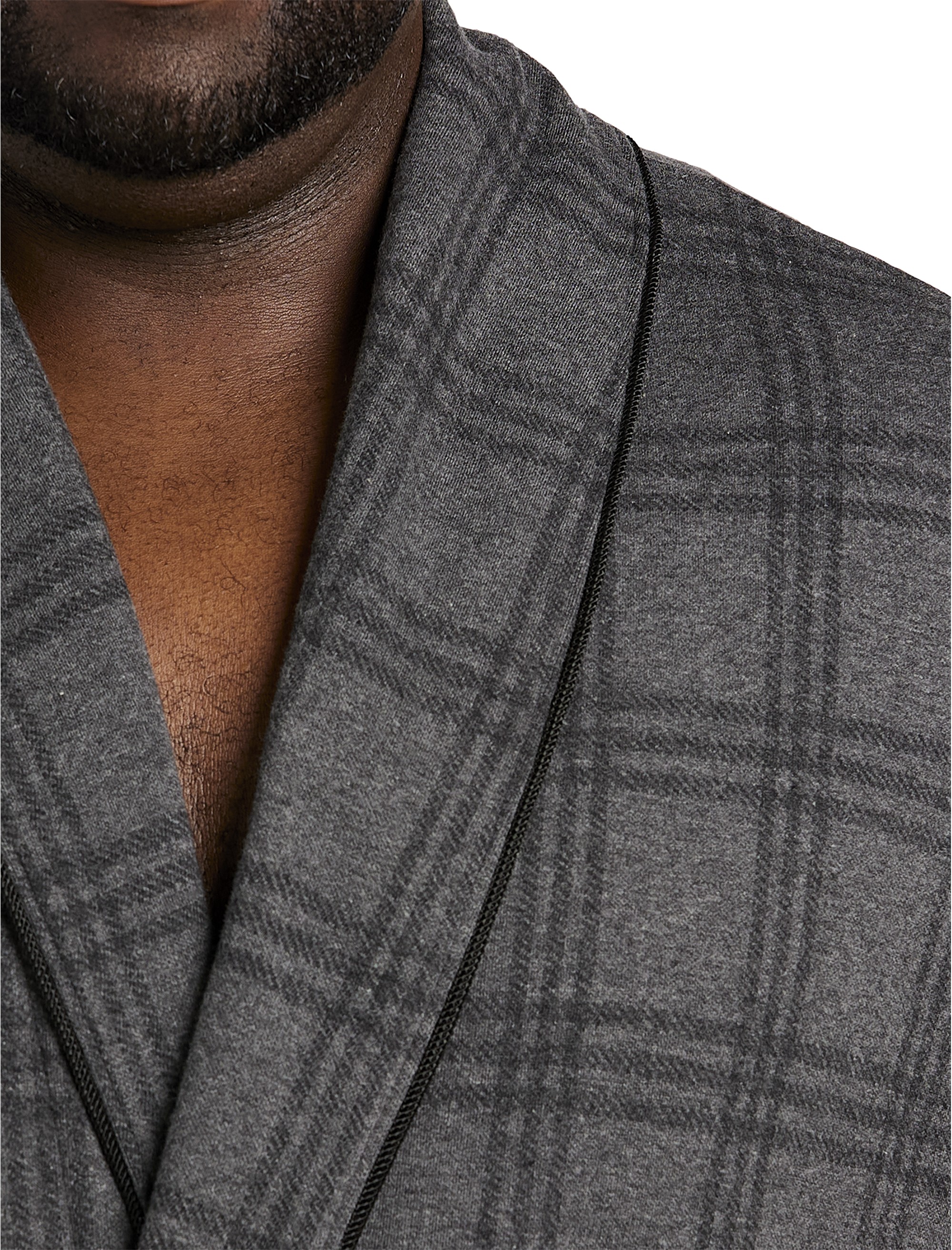 Plaid Shawl-Collar Robe - thumbnail 2