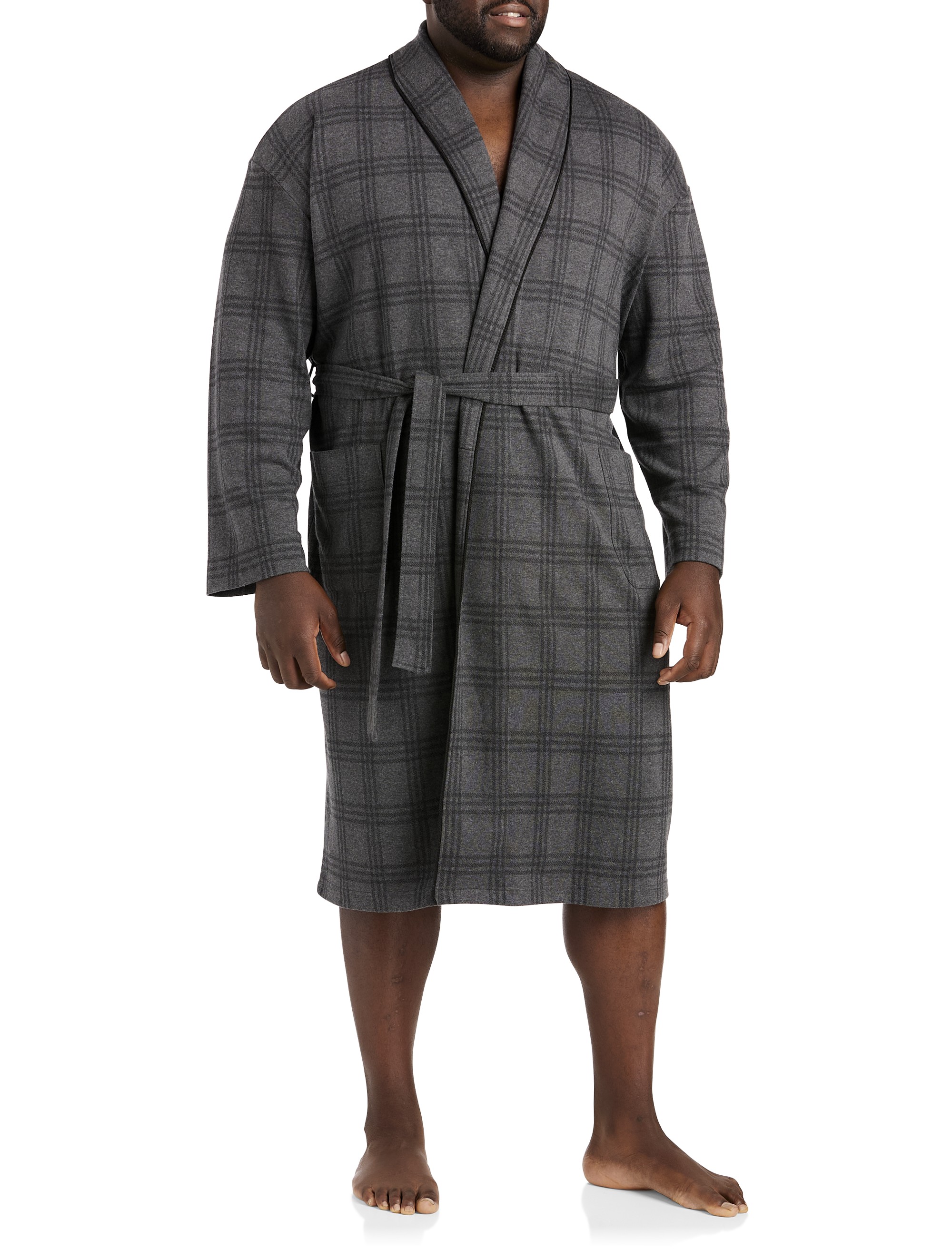 Plaid Shawl-Collar Robe