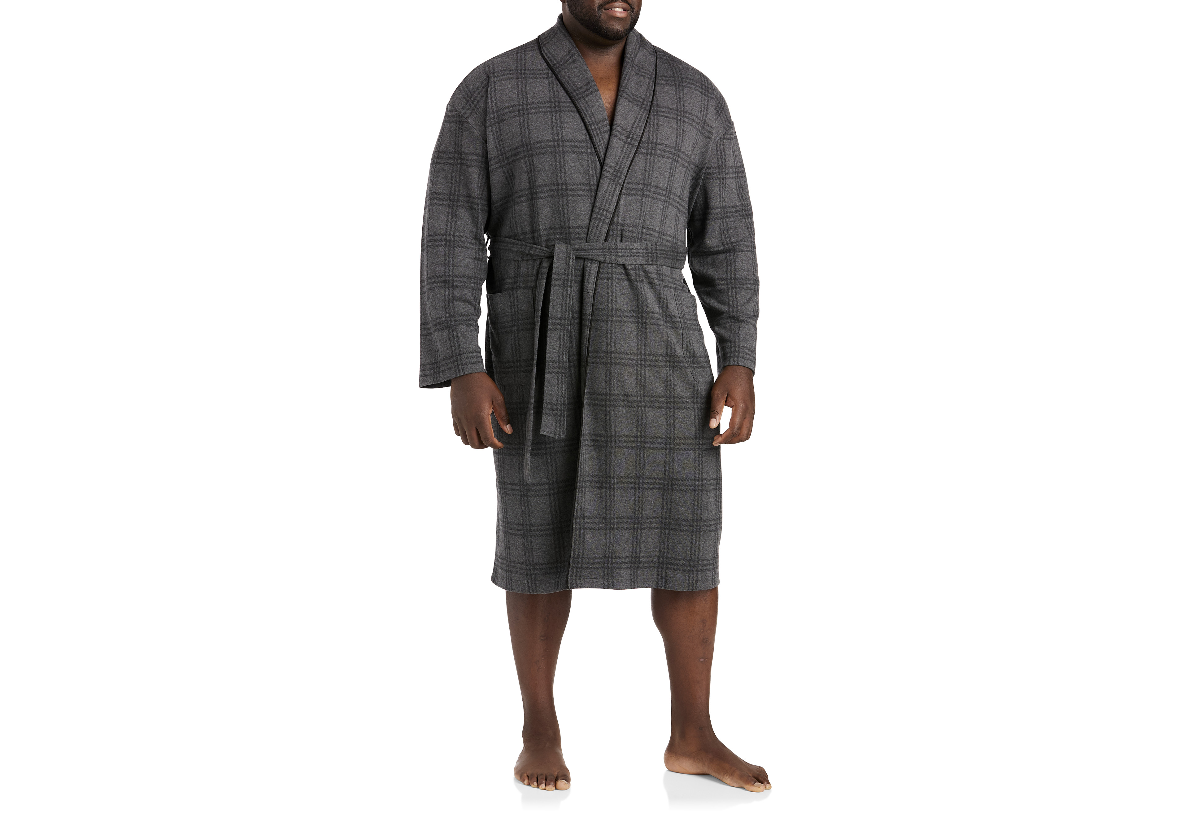 Plaid Shawl-Collar Robe