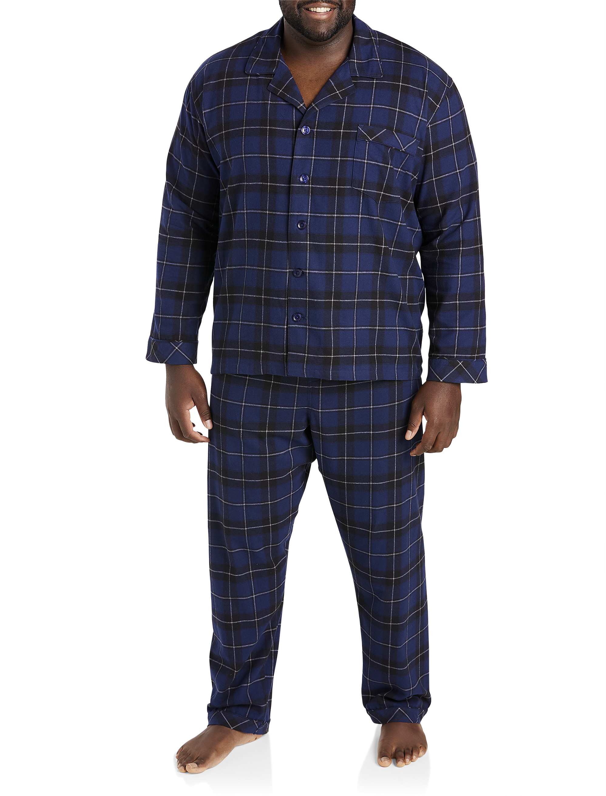 Big + Tall, Majestic International Plaid Flannel Pajama Set