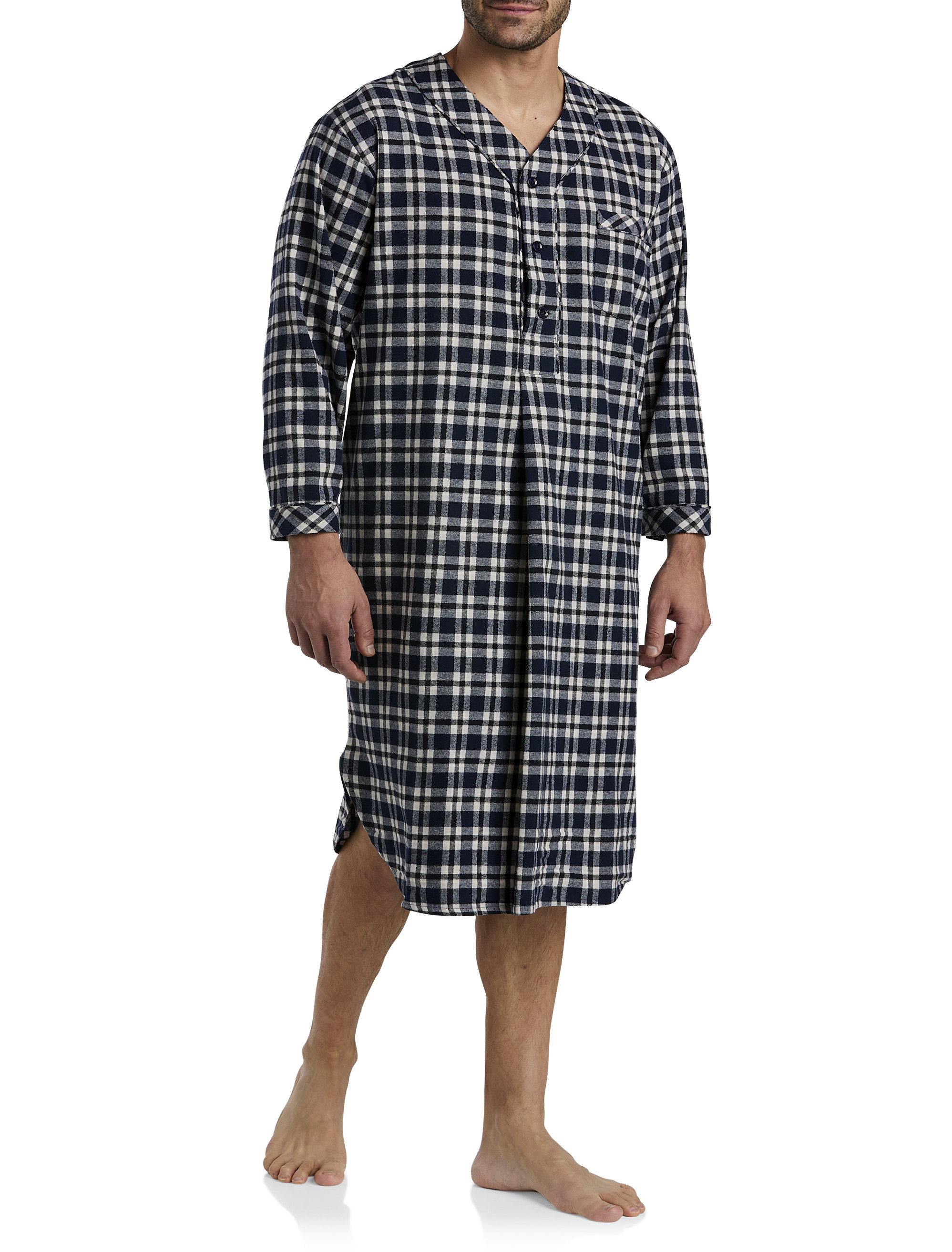 MAJ FLANNEL NIGHTSHIRT DRK NVY