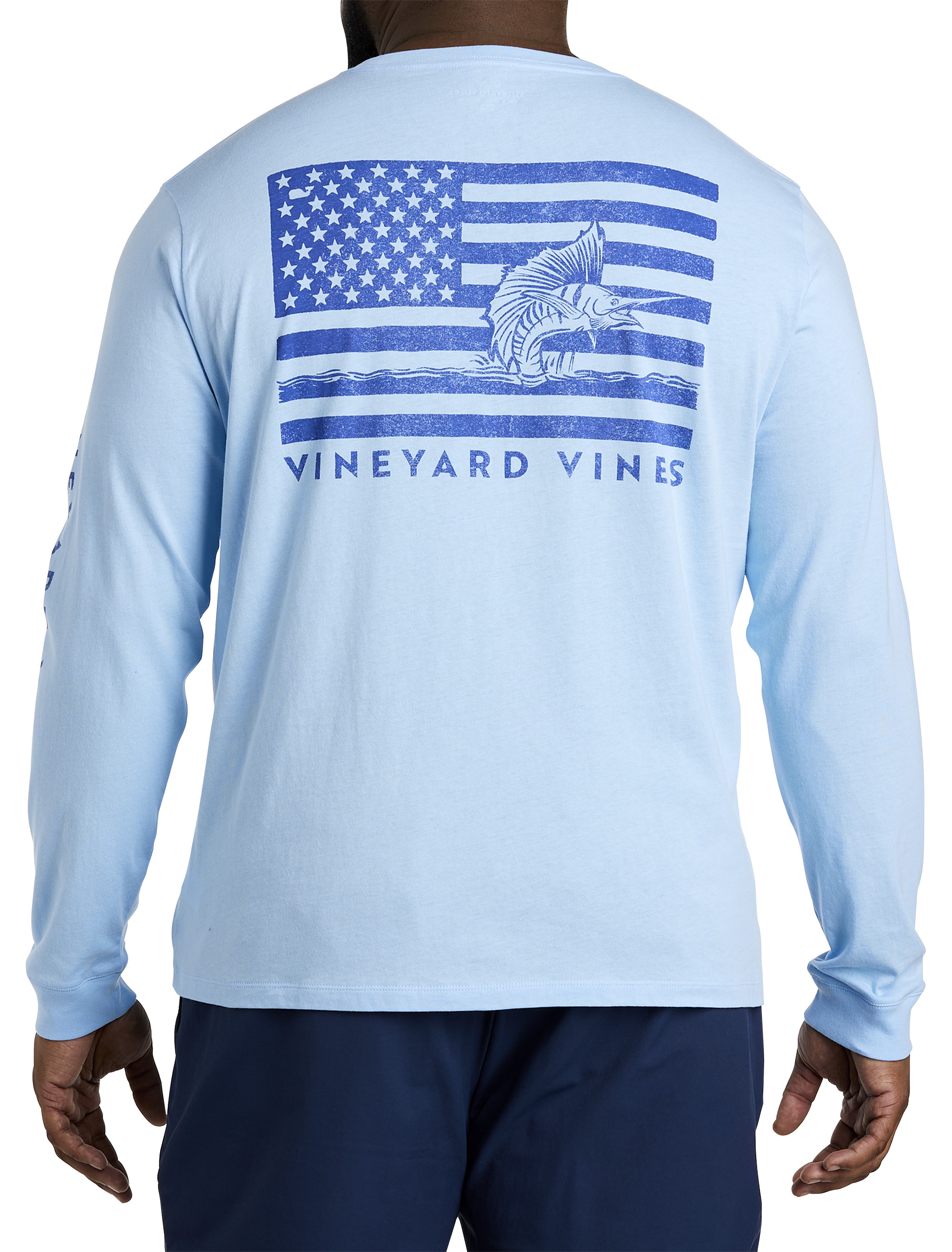 Vineyard Vines Men's Big & Tall Dynamic Baseball Flag Pocket T-Shirt - White - Short Sleeve T-shirts