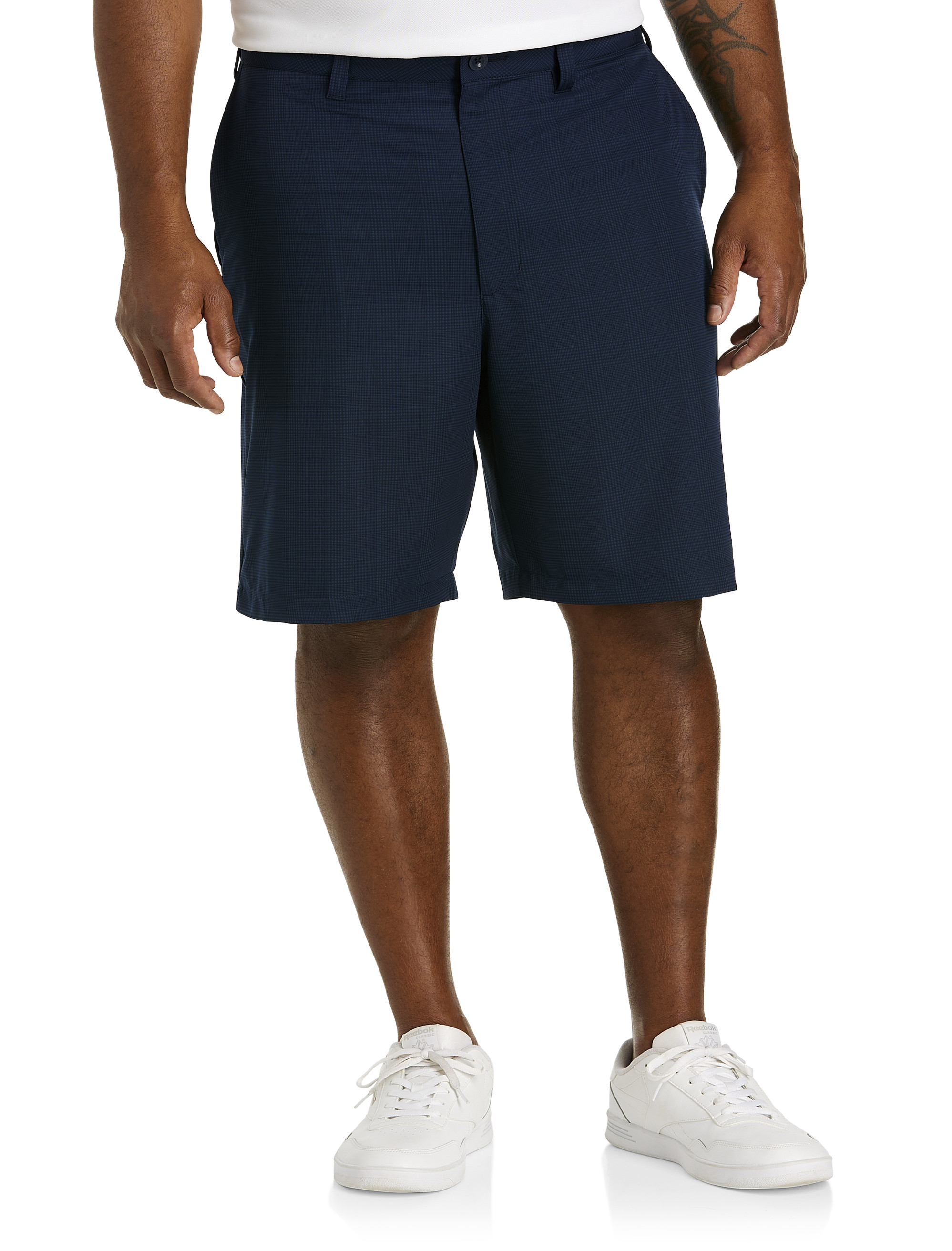 Reebok Men's Big & Tall Performance Plaid Golf Shorts - Blue - Casual Shorts