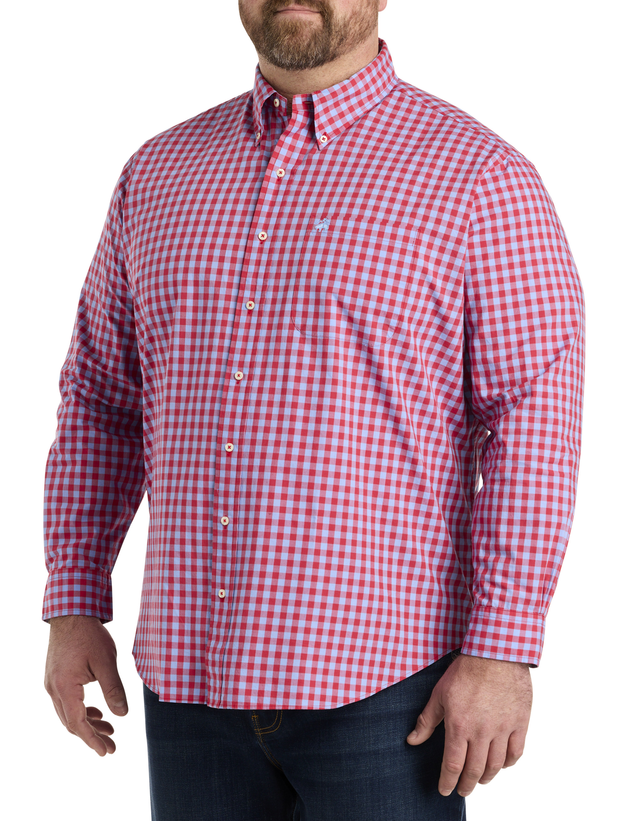 BB OUT LS RED GINGHAM
