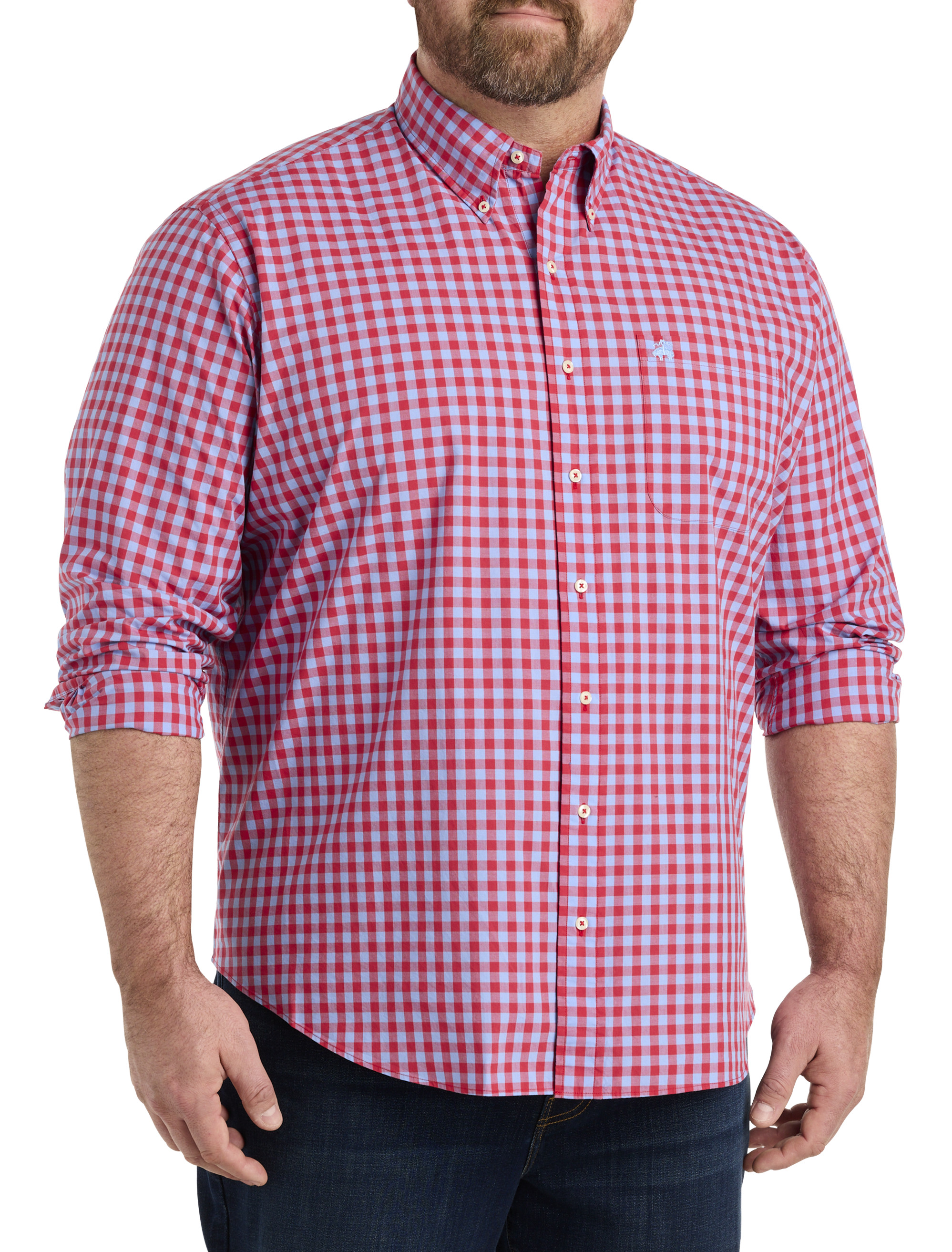 BB OUT LS RED GINGHAM
