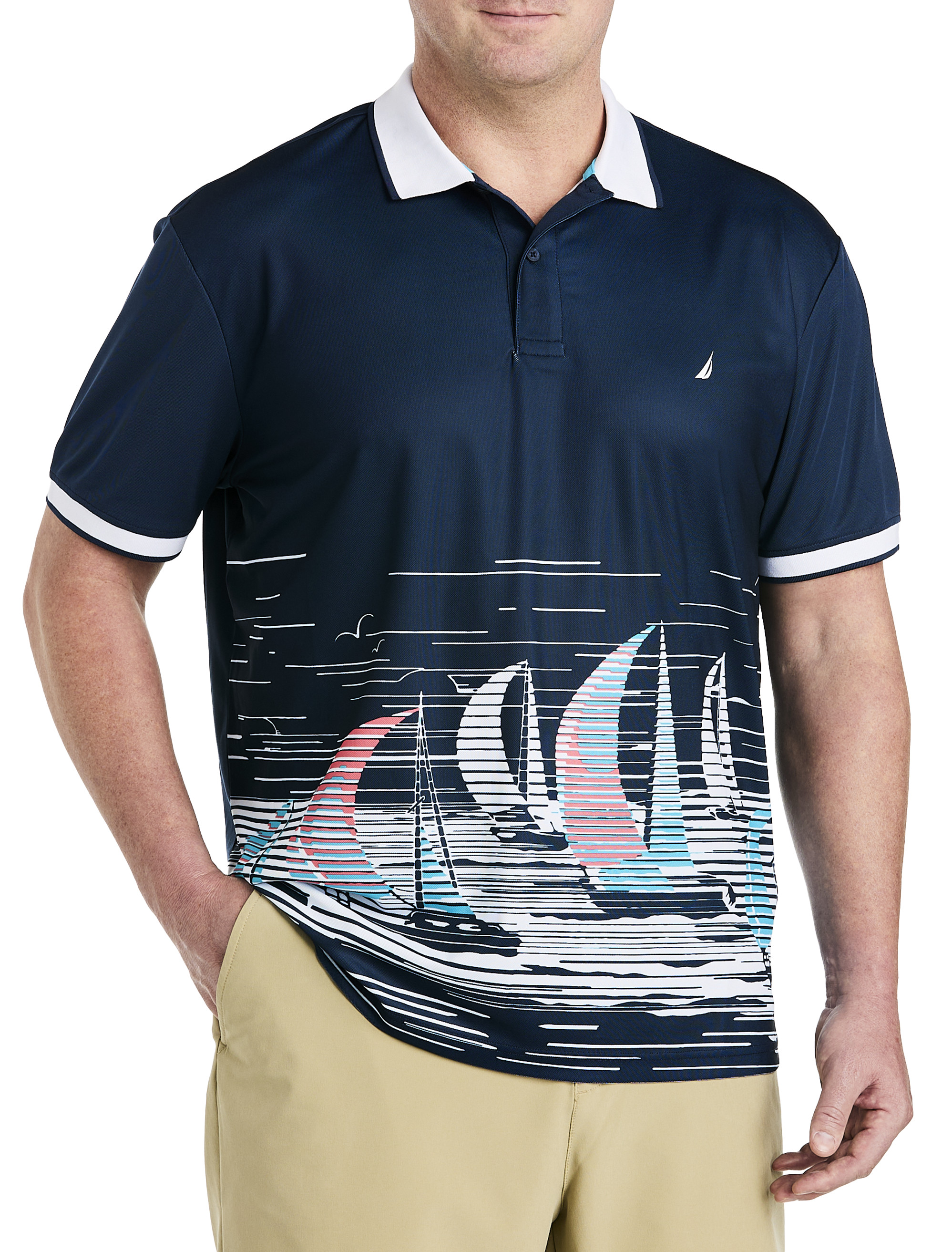 Big + Tall, Nautica Navtech Printed Polo Shirt