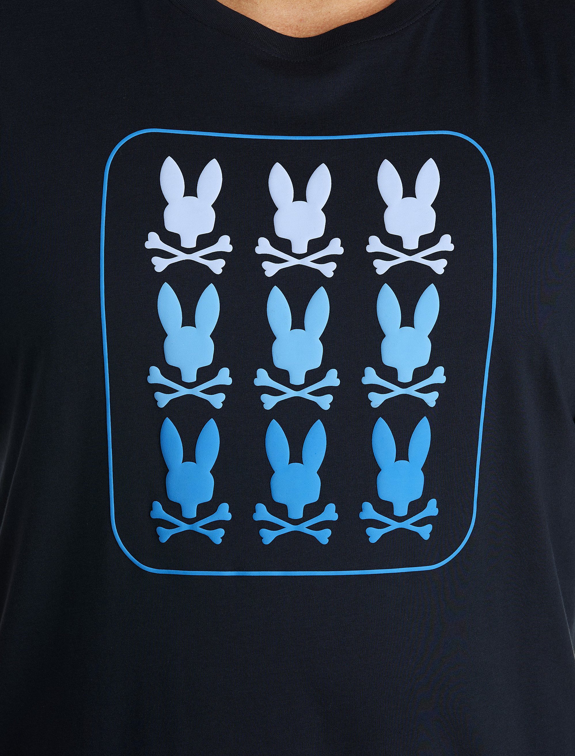 Psycho Bunny Barker All Over Print Swim Trunks Cool Blue 2XL