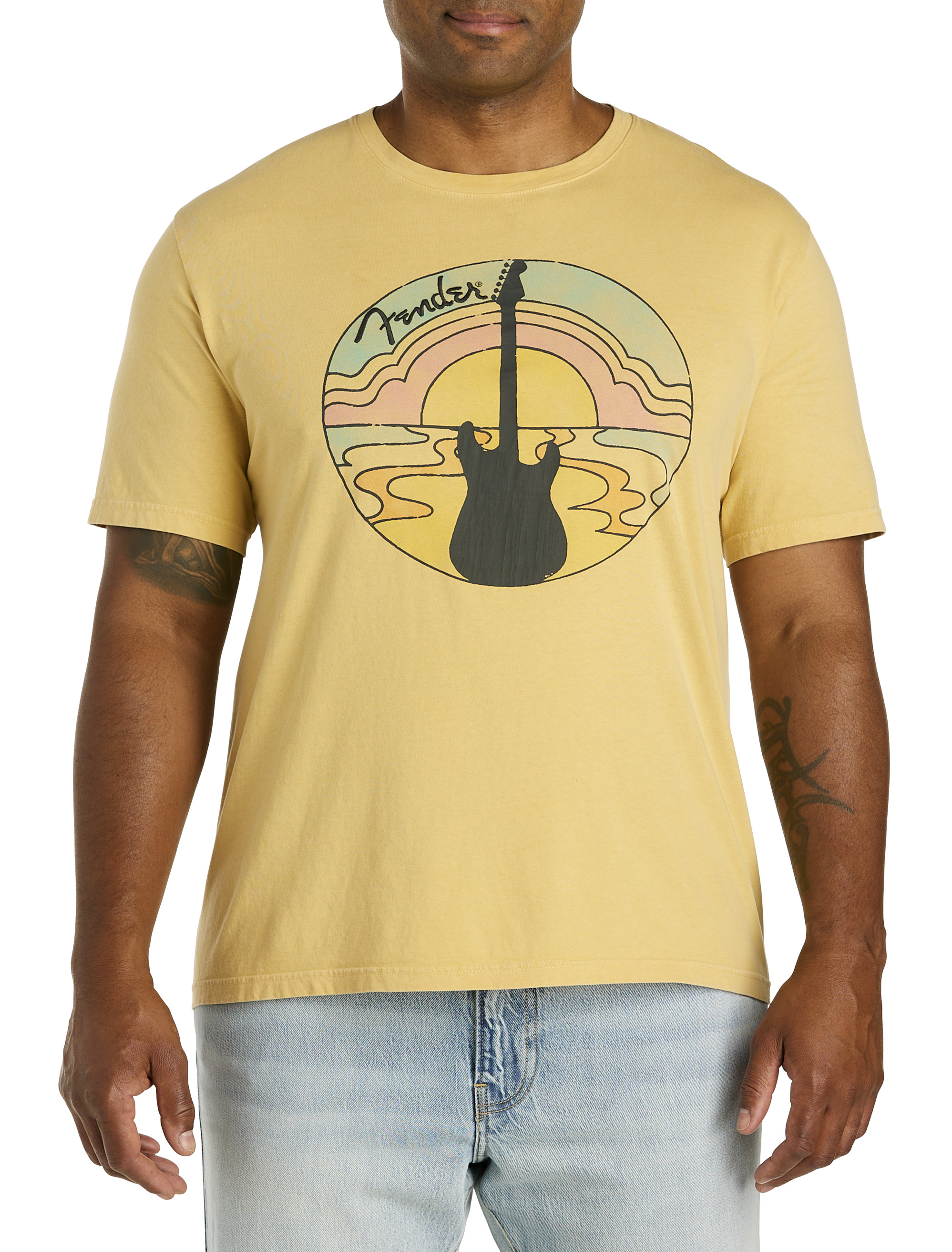 Big + Tall, Lucky Brand Groovy Fender Sunset Graphic Tee