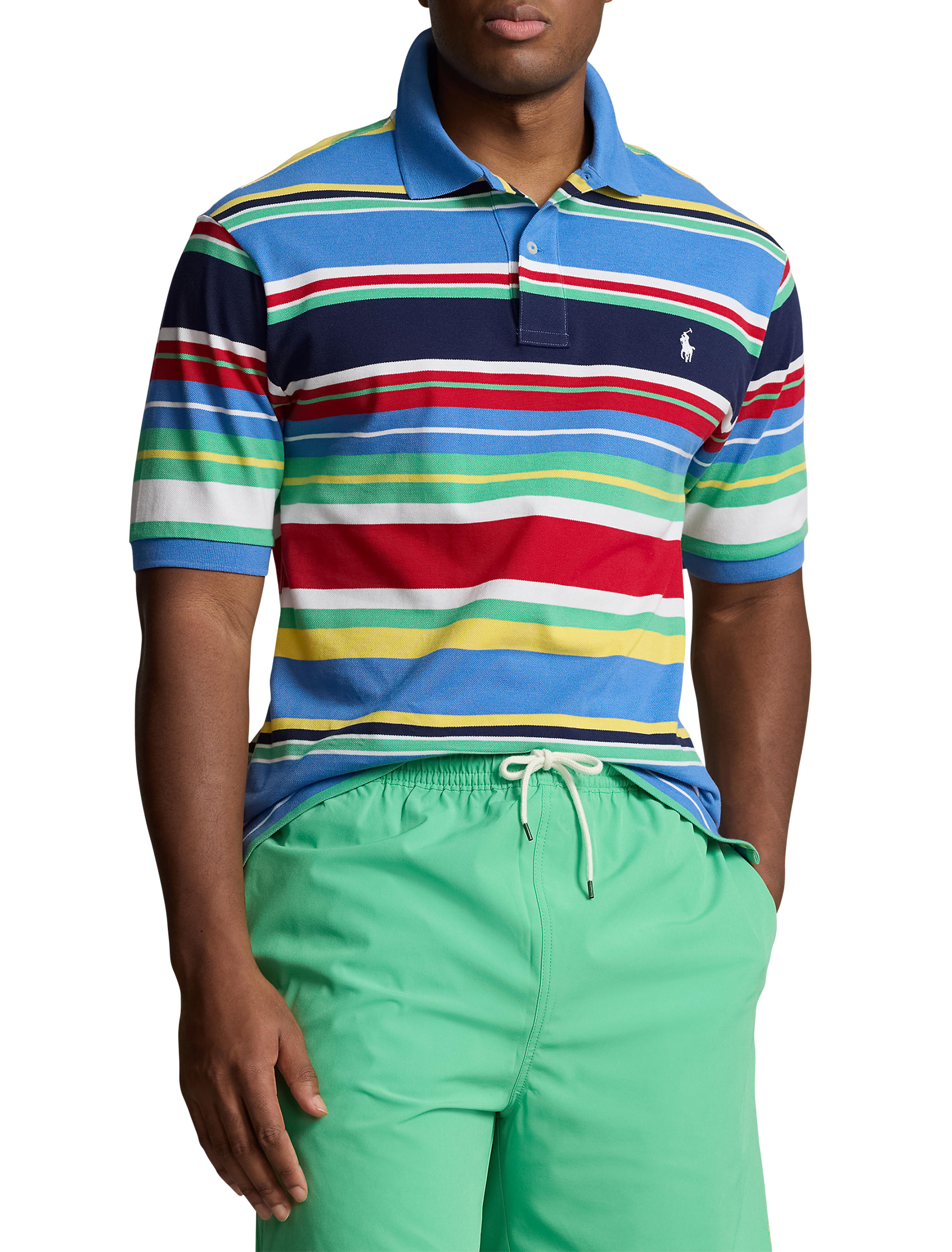 Big + Tall, Polo Ralph Lauren Striped Mesh Polo Shirt