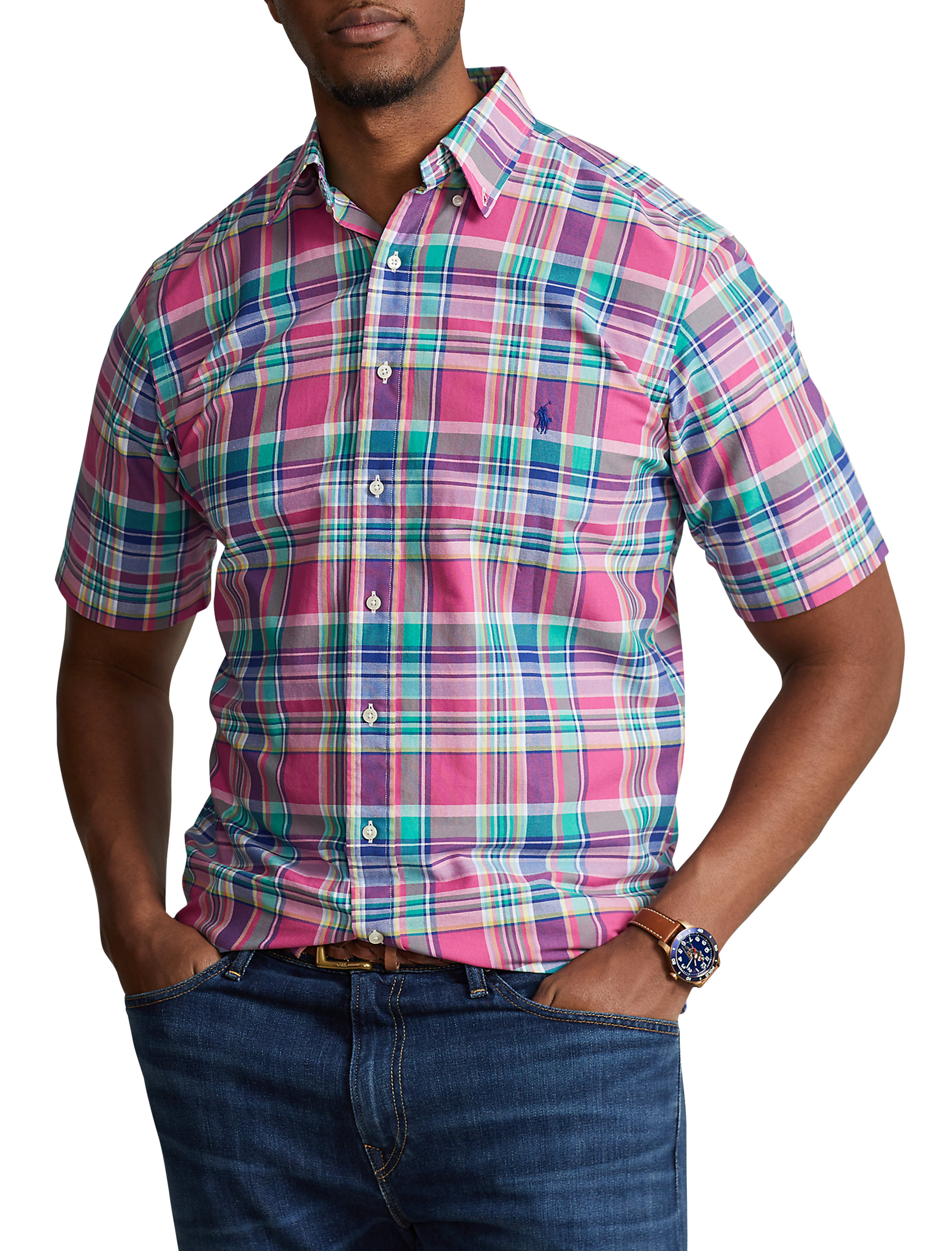 Plaid Oxford Long Sleeve Sport Shirt – George Richards