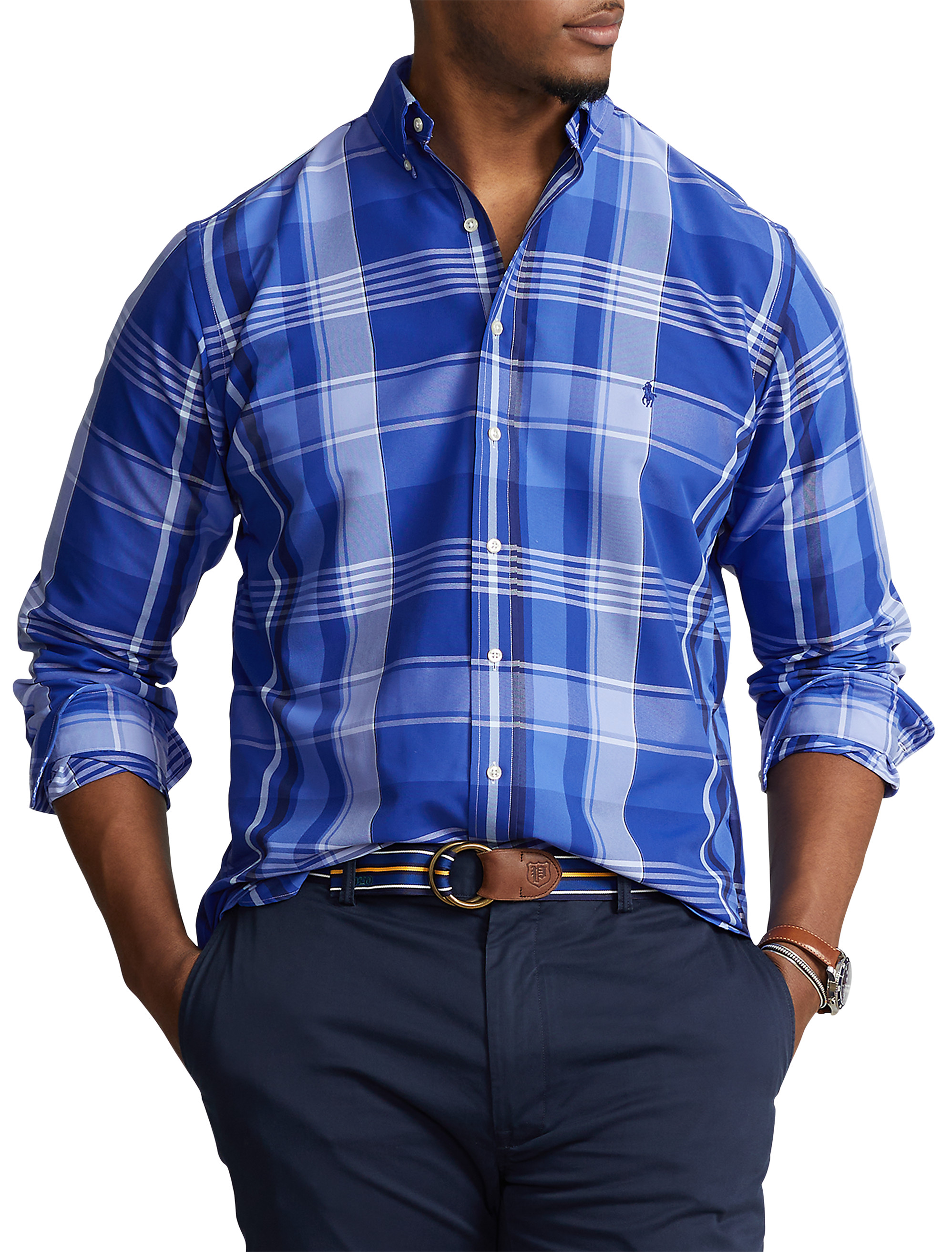 PRL PERF PLAID LS BLUE MULTI