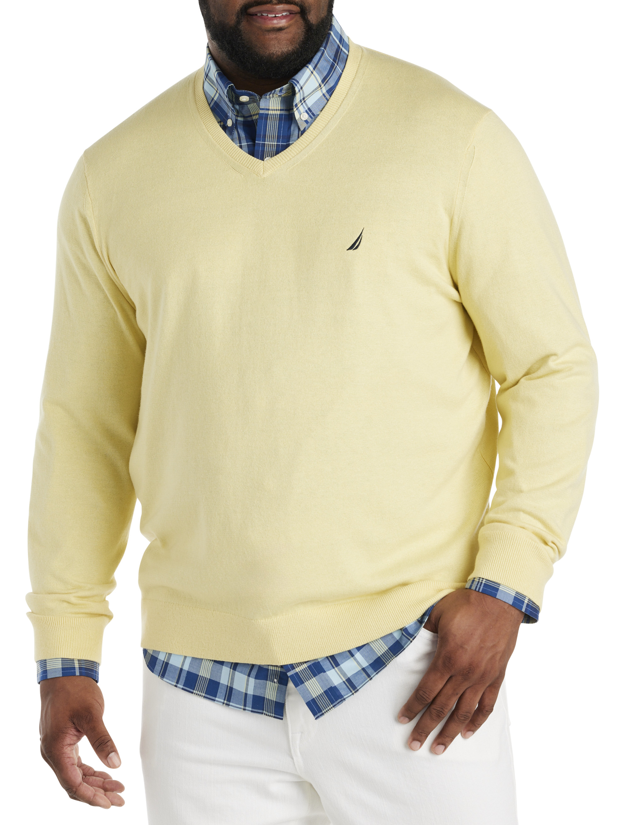 Men's Lightweight V Neck Sweaters | DXL