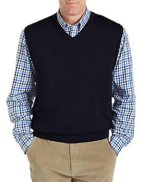 Essentials Mens Big & Tall V-Neck Sweater Vest fit by DXL 