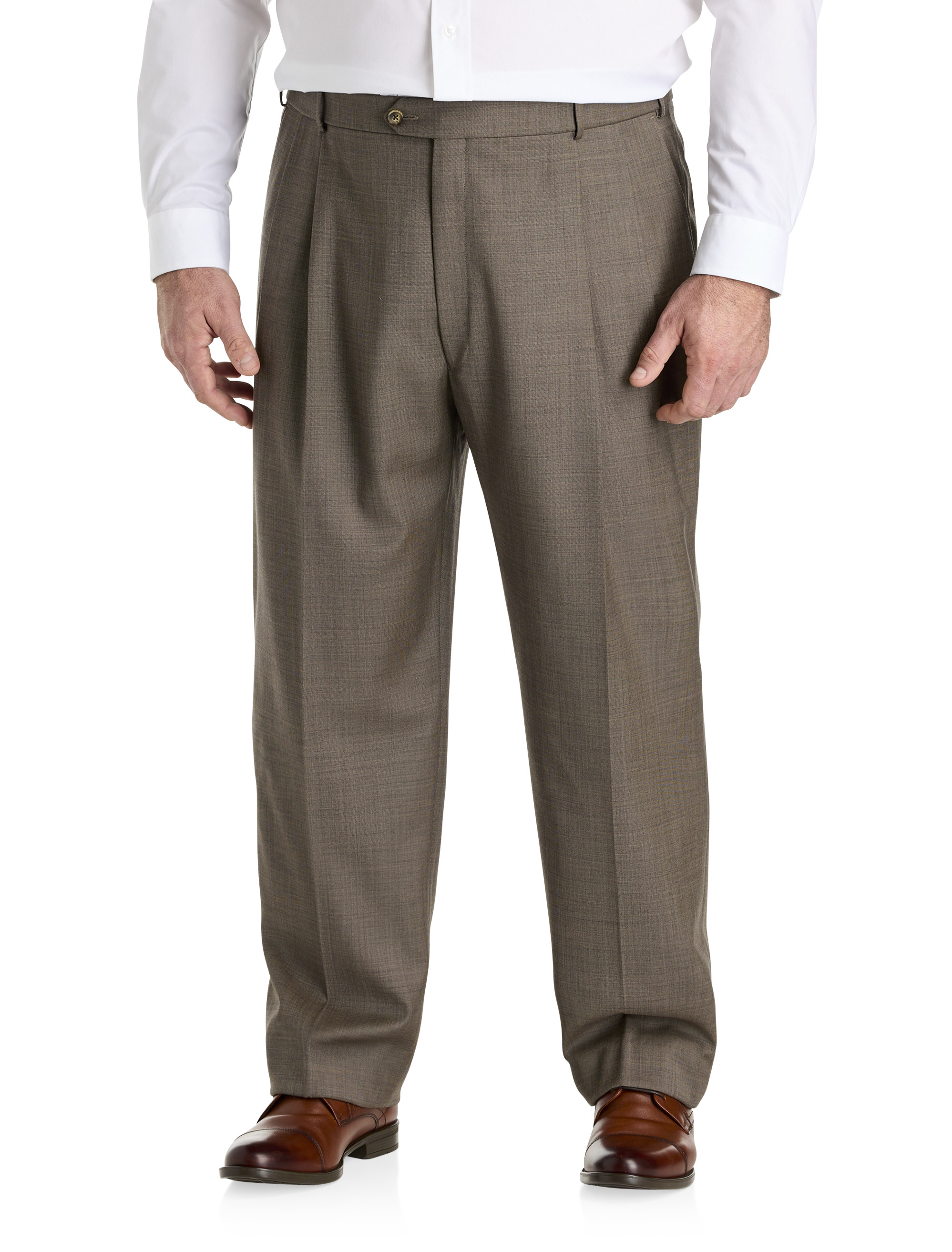 Men's Relaxed Fit Wool Trousers | DXL