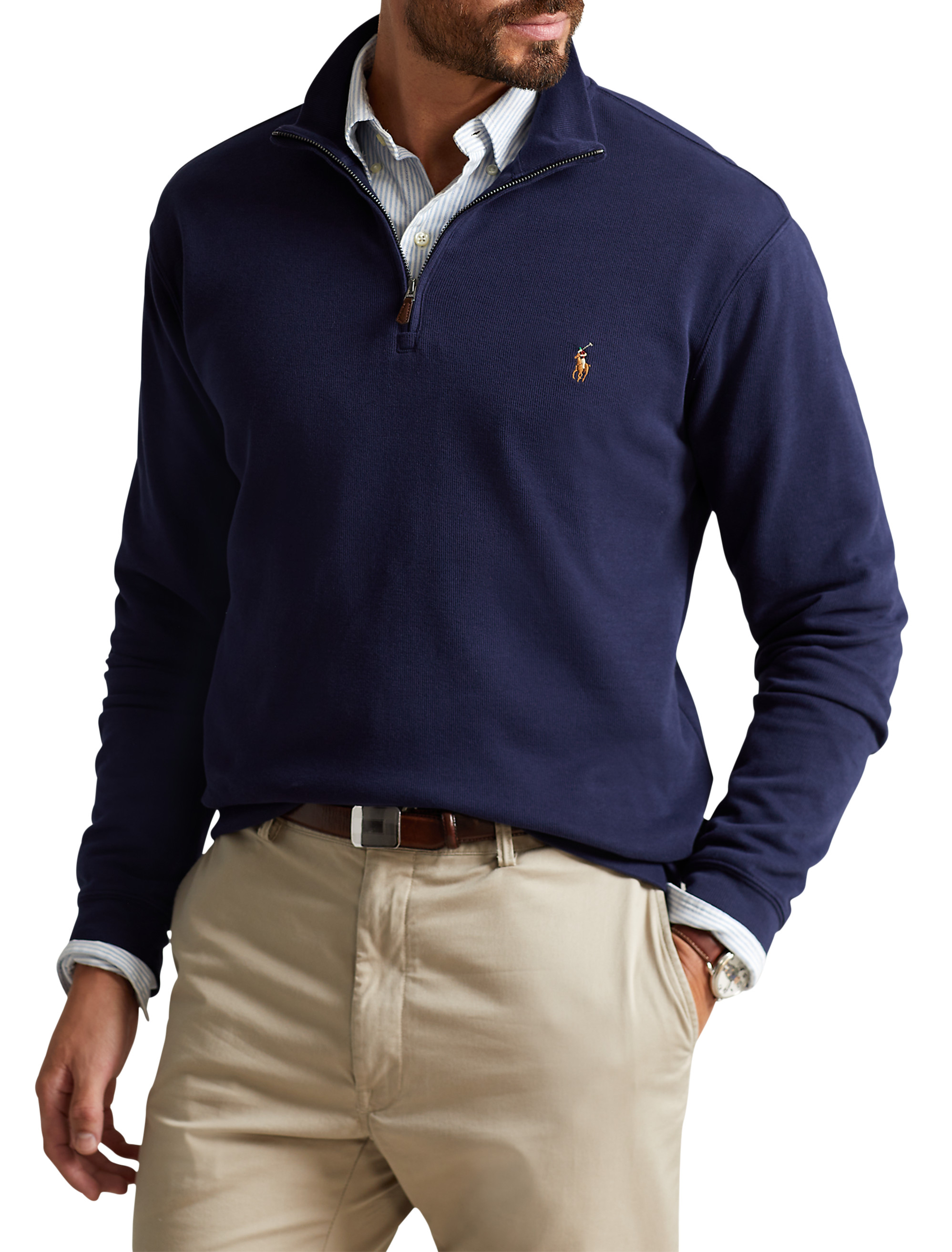 Big + Tall | Polo Ralph Lauren Estate Rib Half-Zip Pullover | DXL