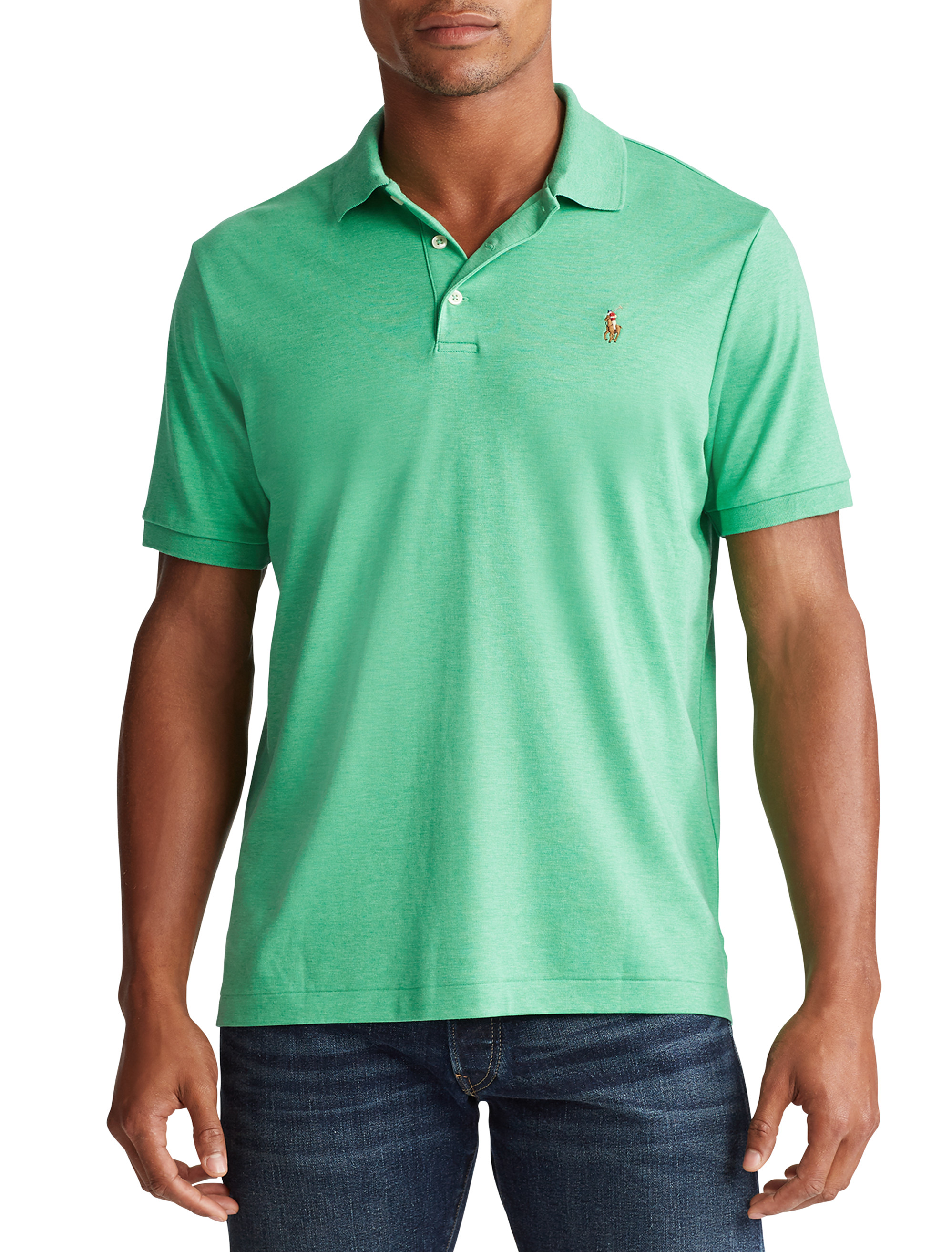Mens Green Cotton Polo Shirts | DXL