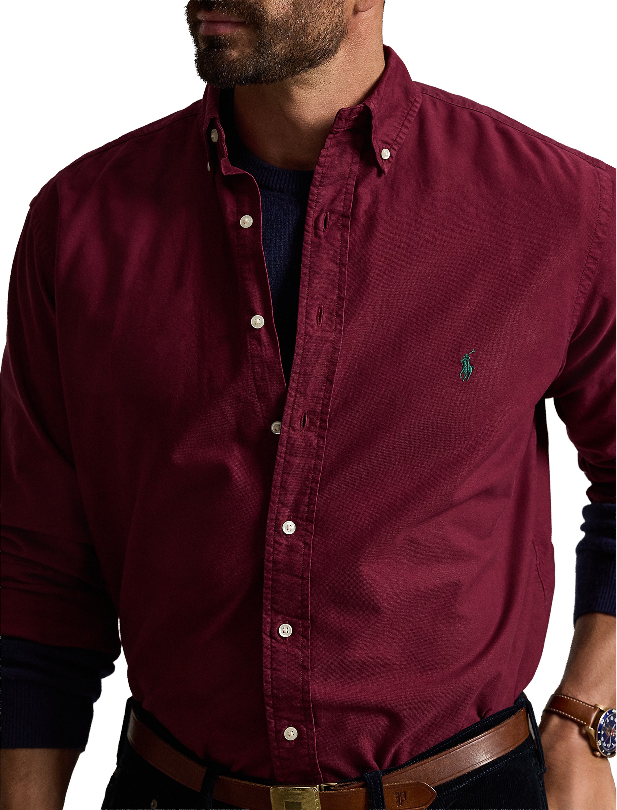 Garment-Dyed Oxford Sport Shirt - thumbnail 4
