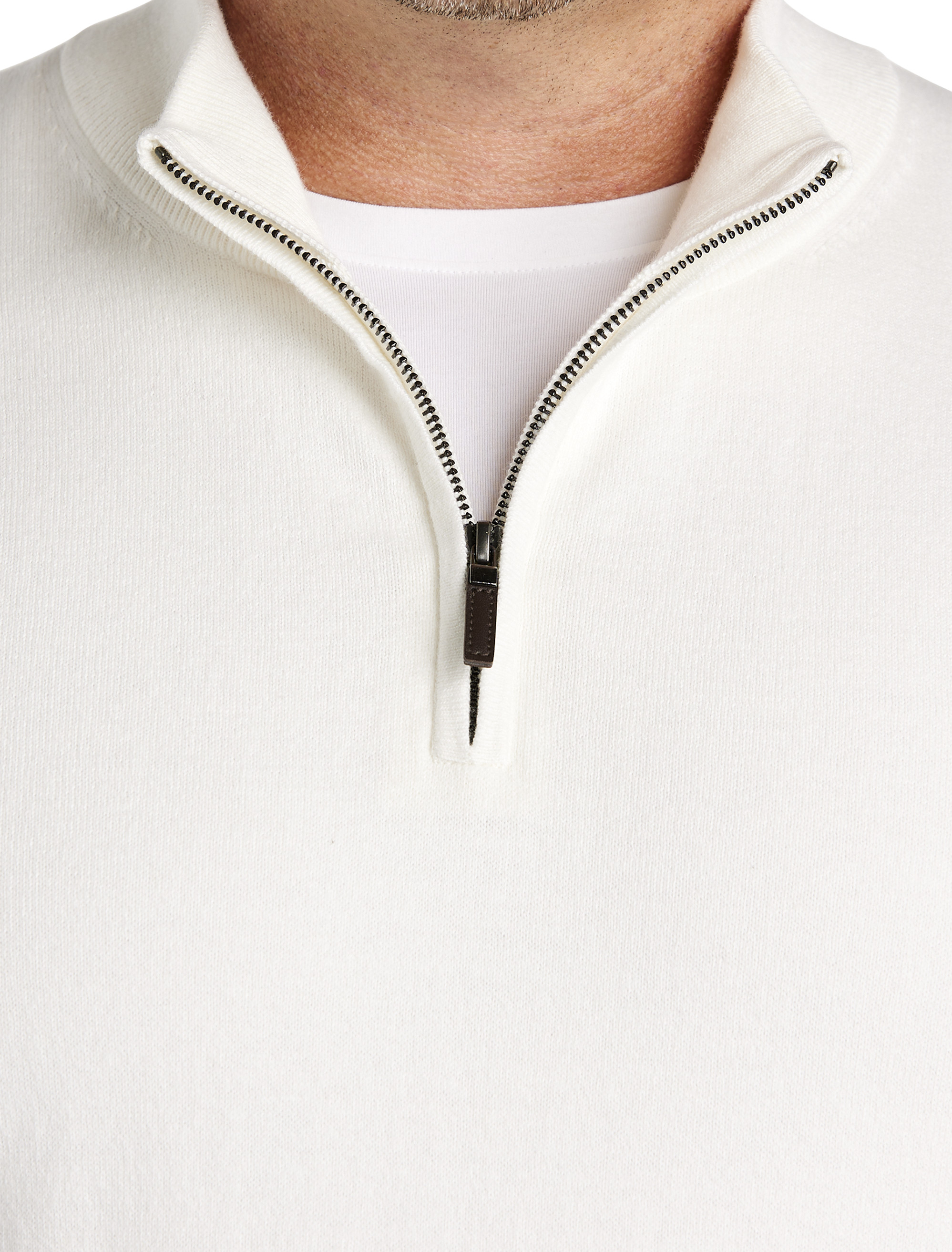 Quarter-Zip Cotton/Cashmere Sweater