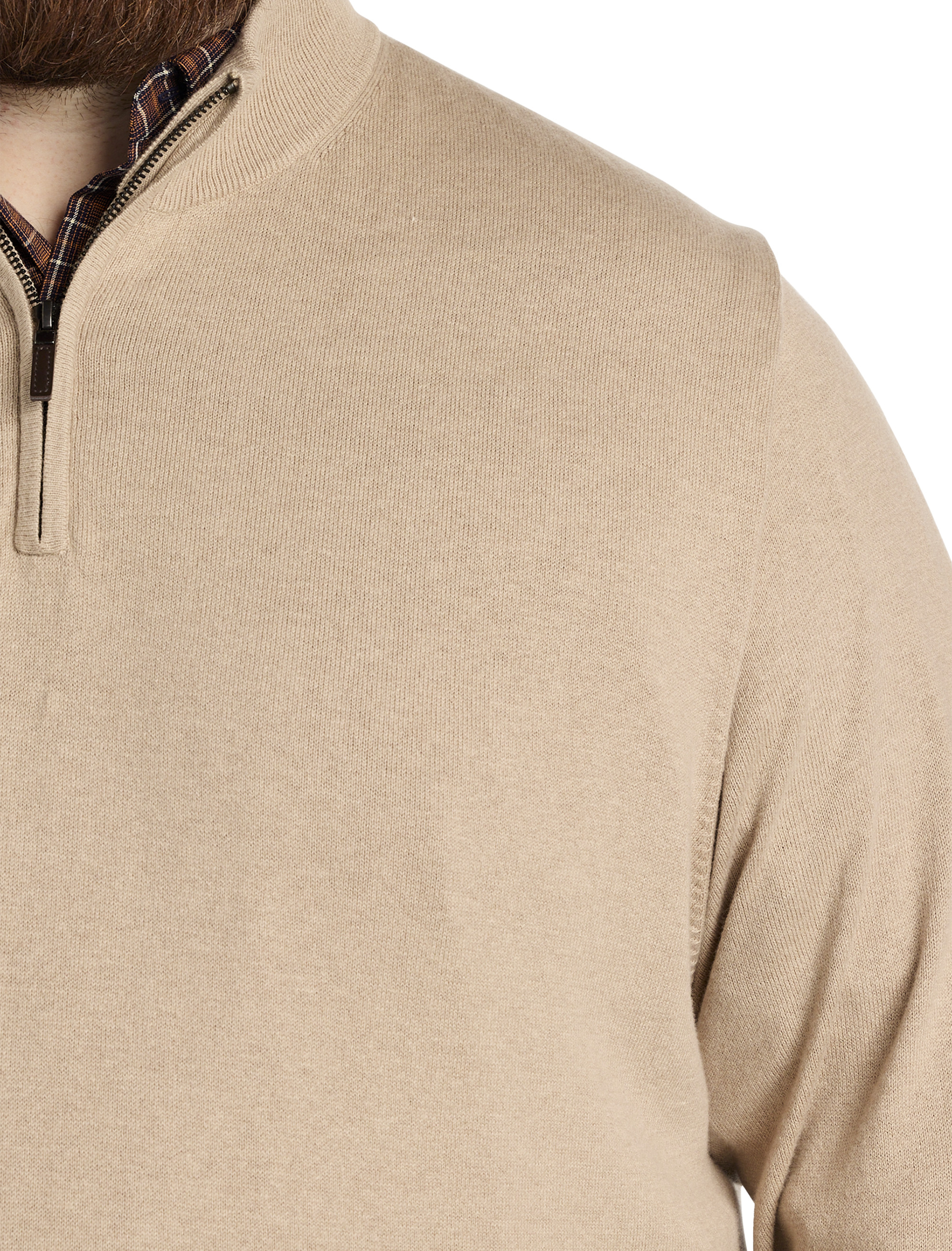 Big + Tall | Oak Hill Premium Quarter-Zip Cotton/Cashmere Sweater