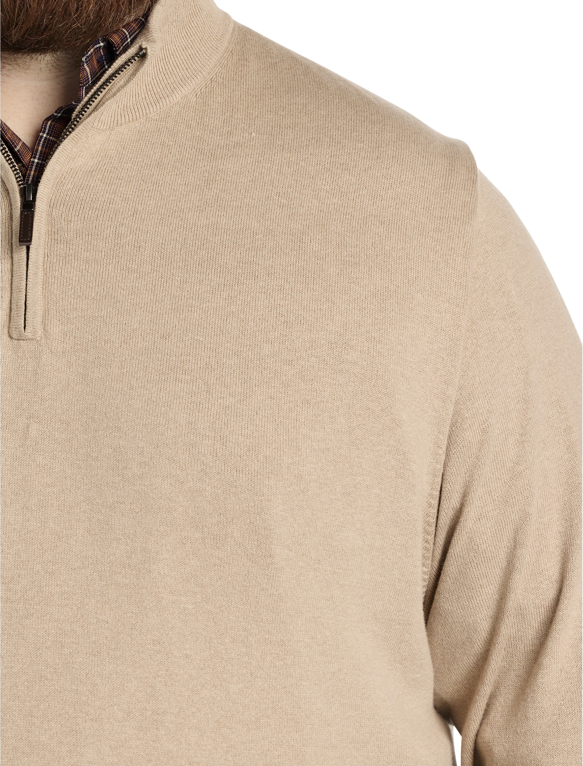 Quarter-Zip Cotton/Cashmere Sweater - thumbnail 4