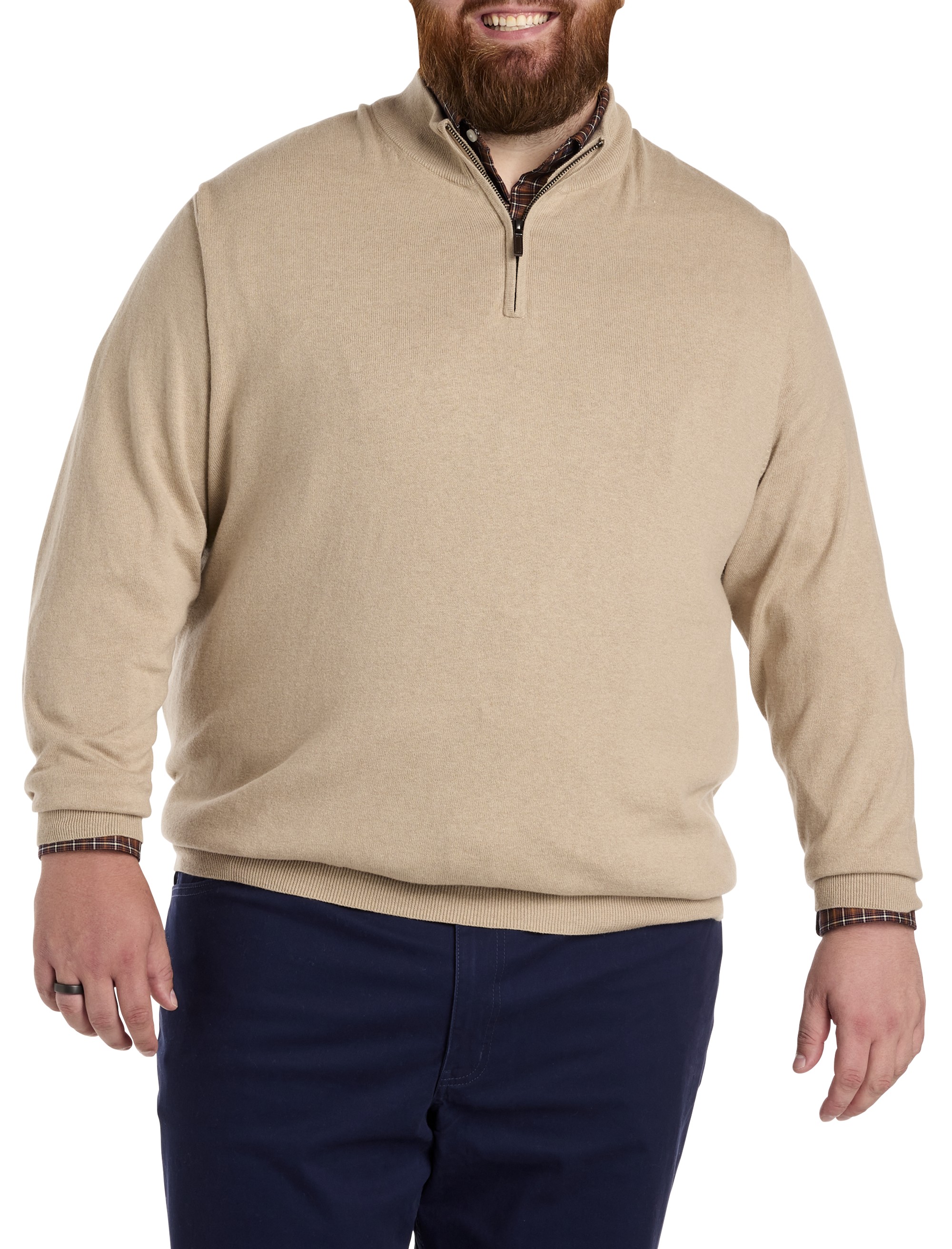 Quarter-Zip Cotton/Cashmere Sweater - thumbnail 3