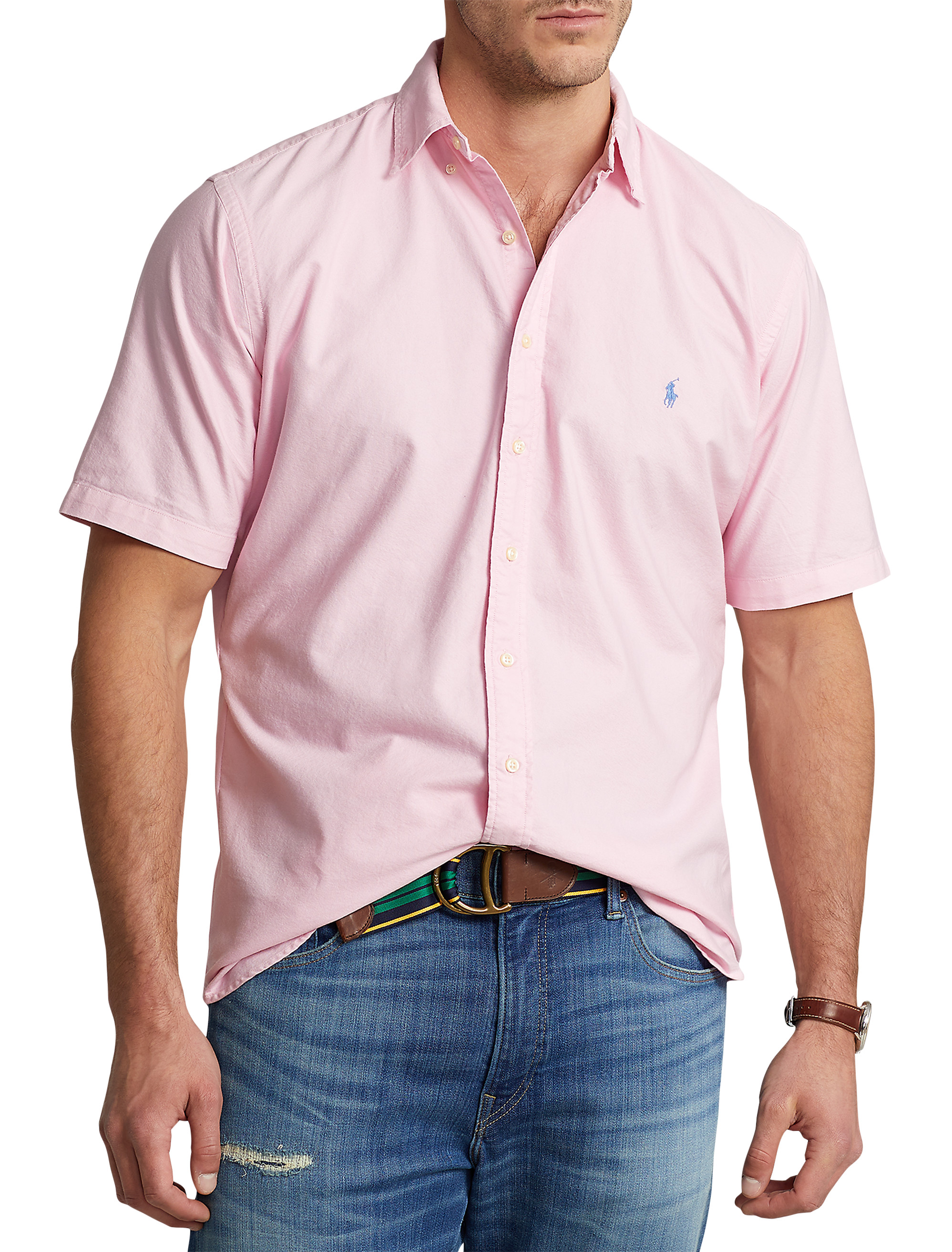 Classic Fit Garment-Dyed Solid Oxford Sport Shirt